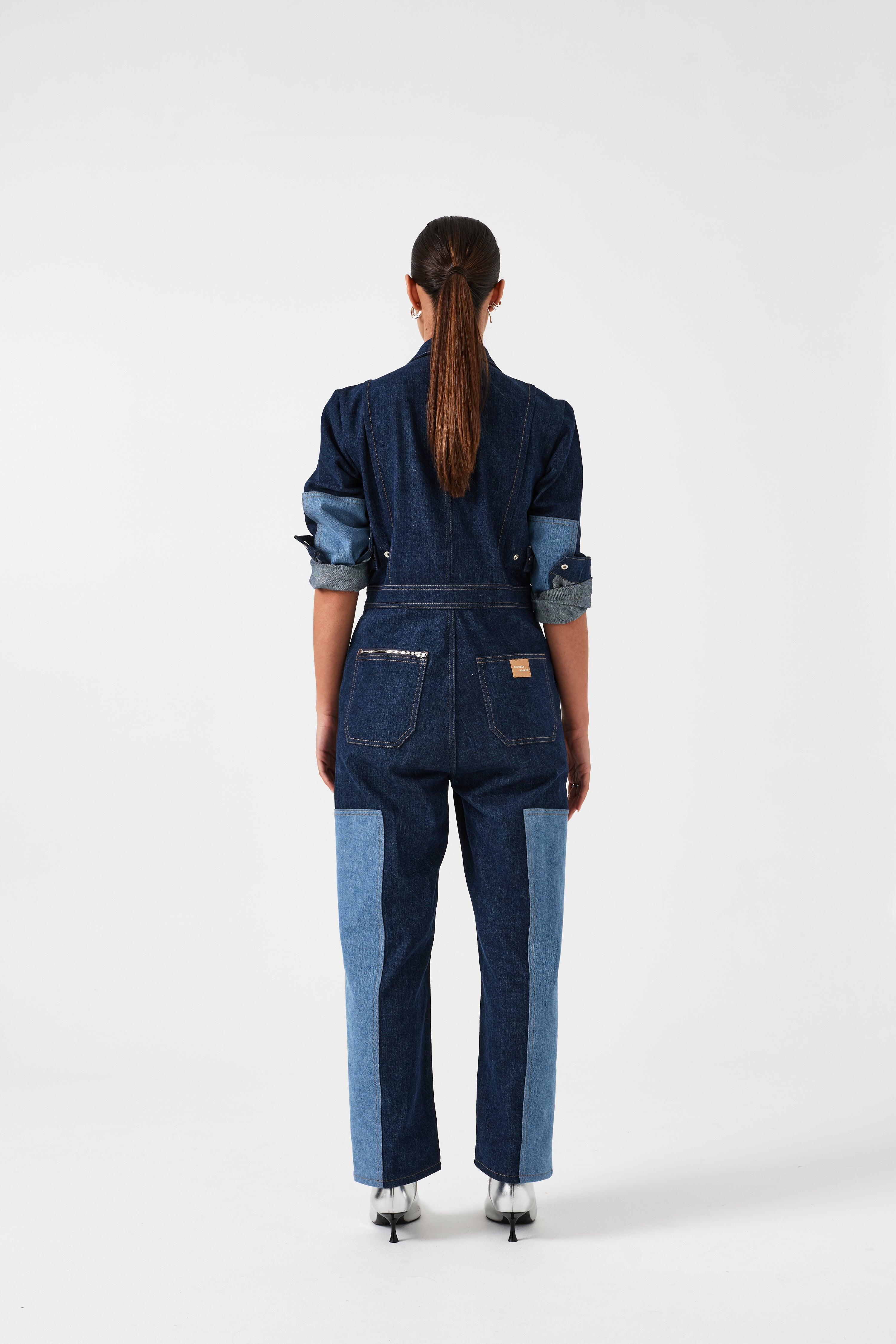 Indie All in One in Patched Denim - seventy + mochi