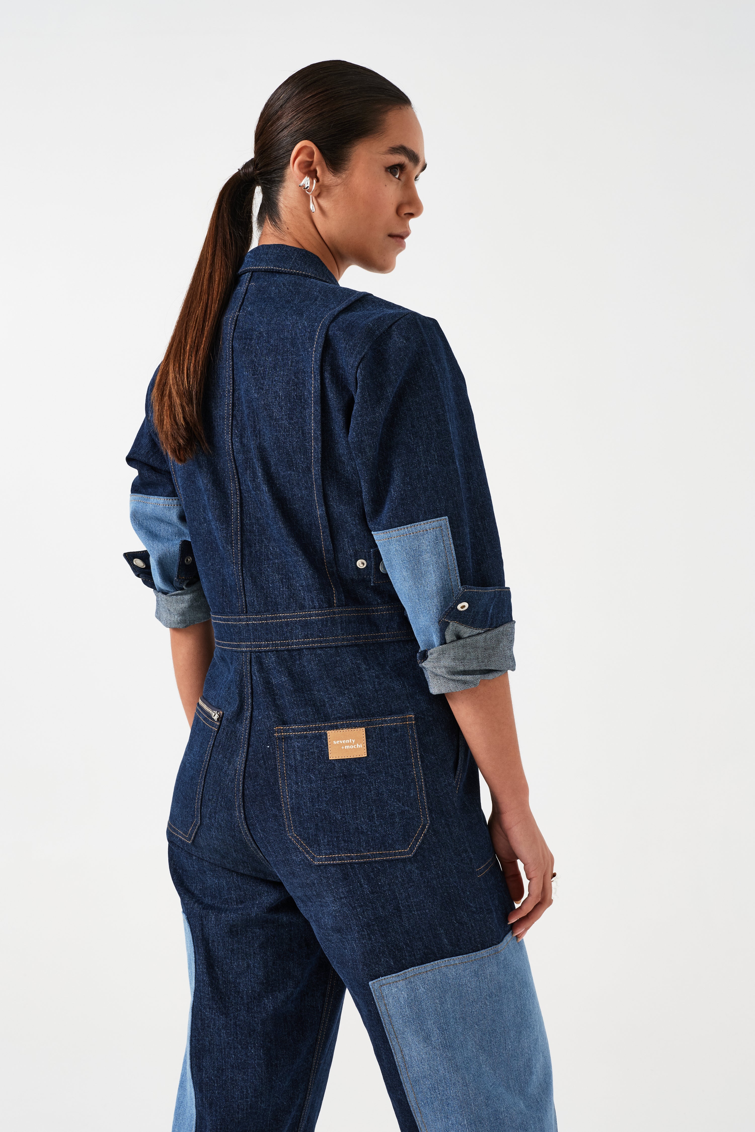 Indie All in One in Patched Denim - seventy + mochi