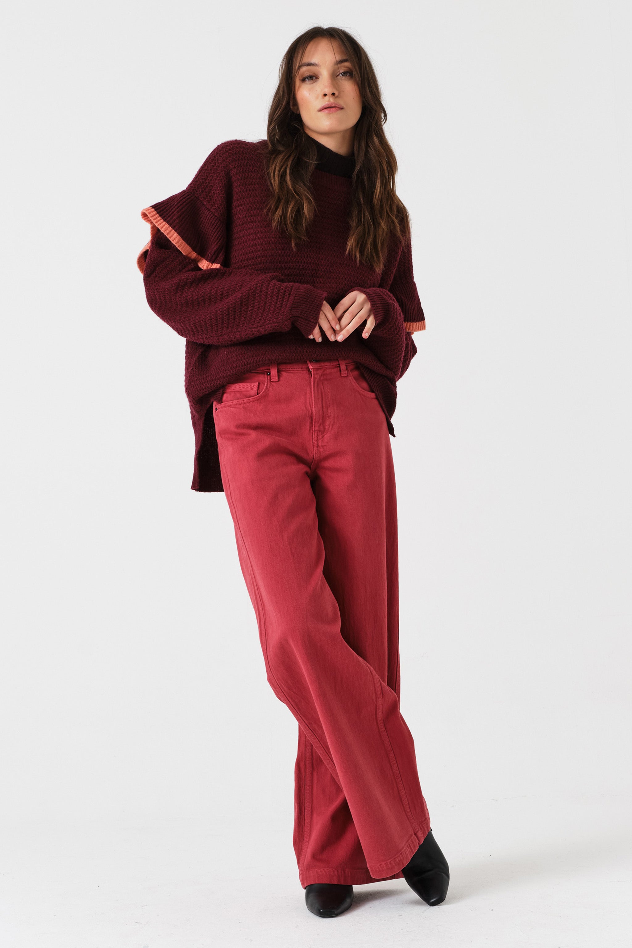 Bay Wide Leg Jean in Faded Rose