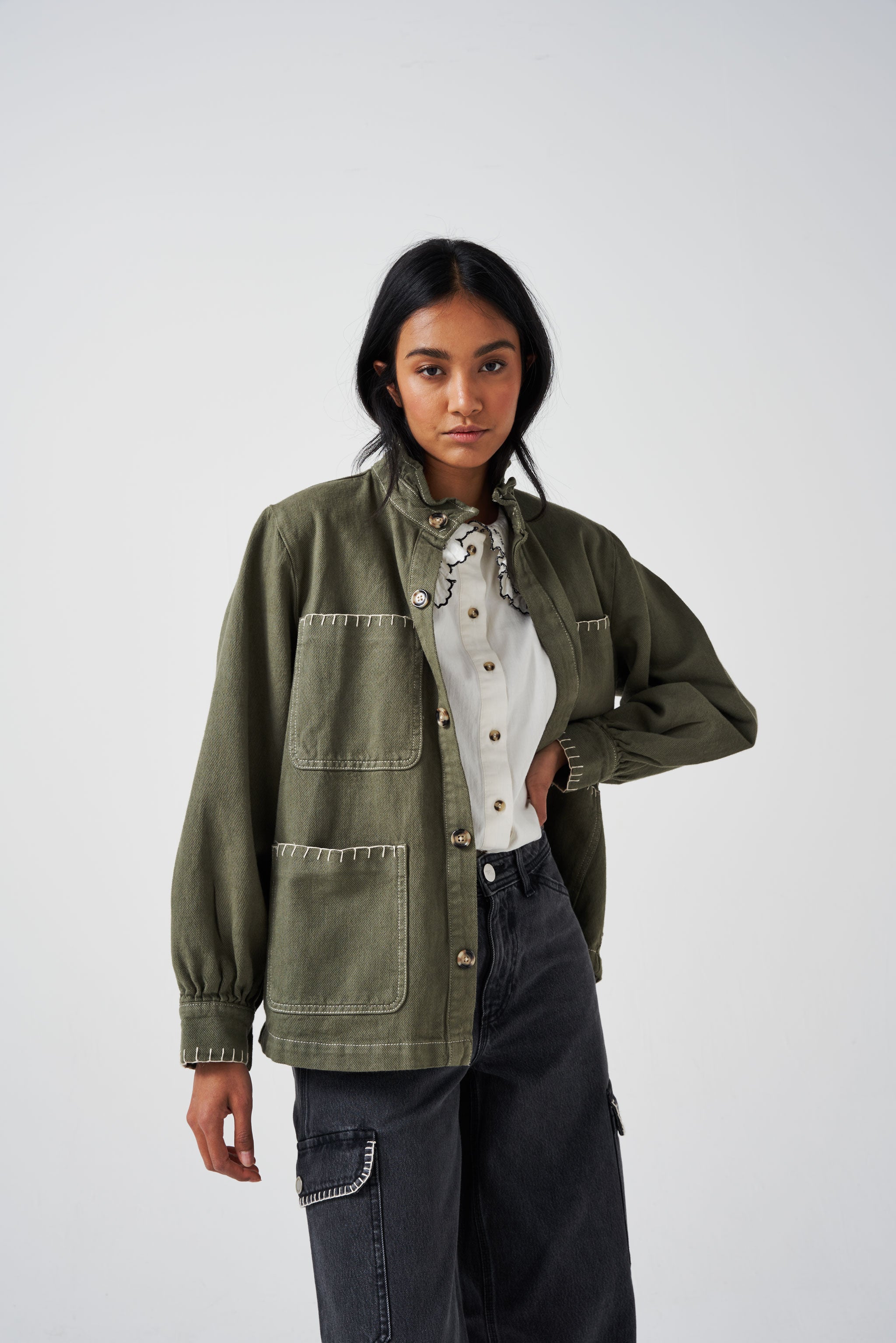 Pablo Jacket in Khaki - seventy + mochi