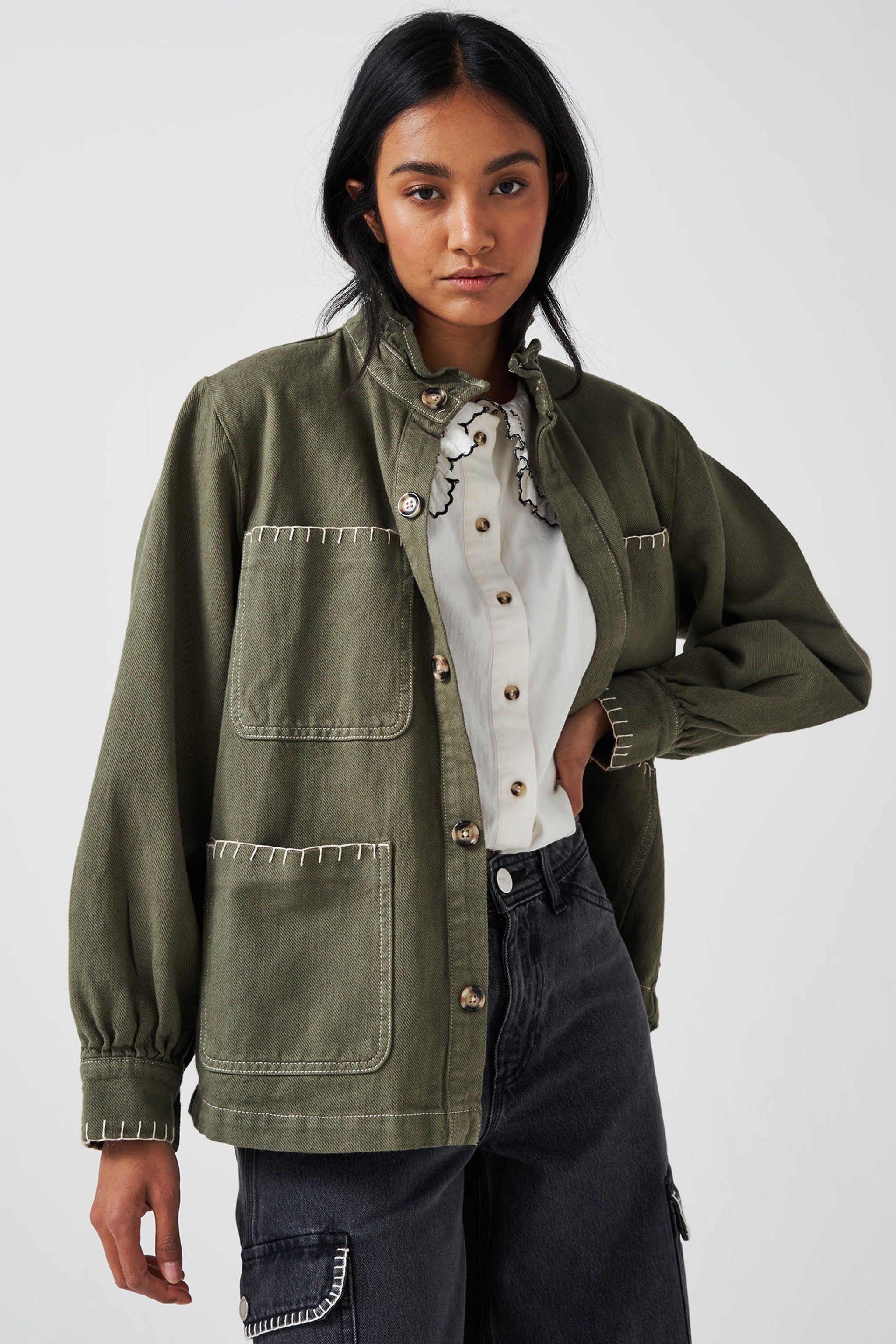 Pablo Denim Jacket in Khaki