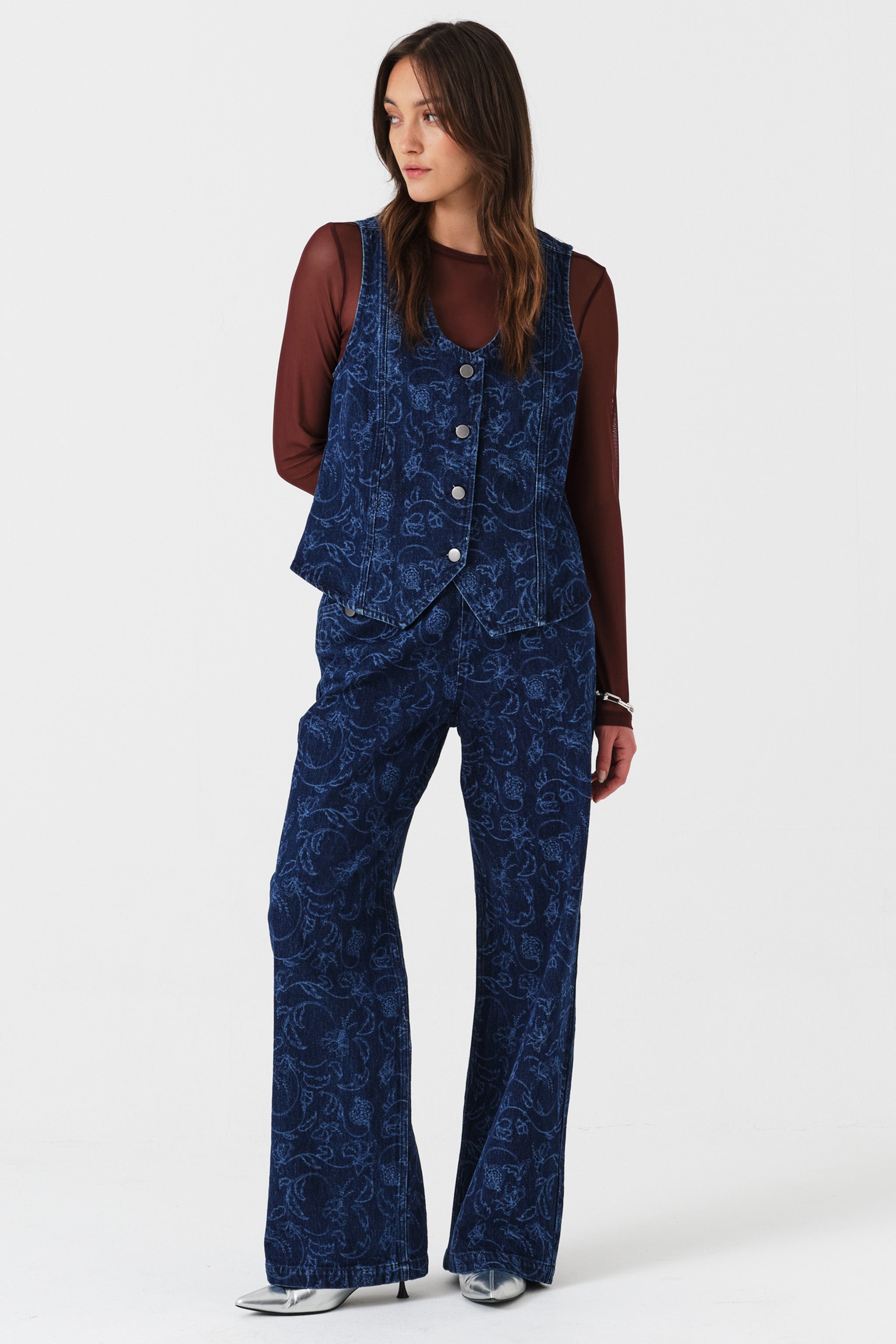 Margot High-Rise Flare Jean in Baroque Nightfall