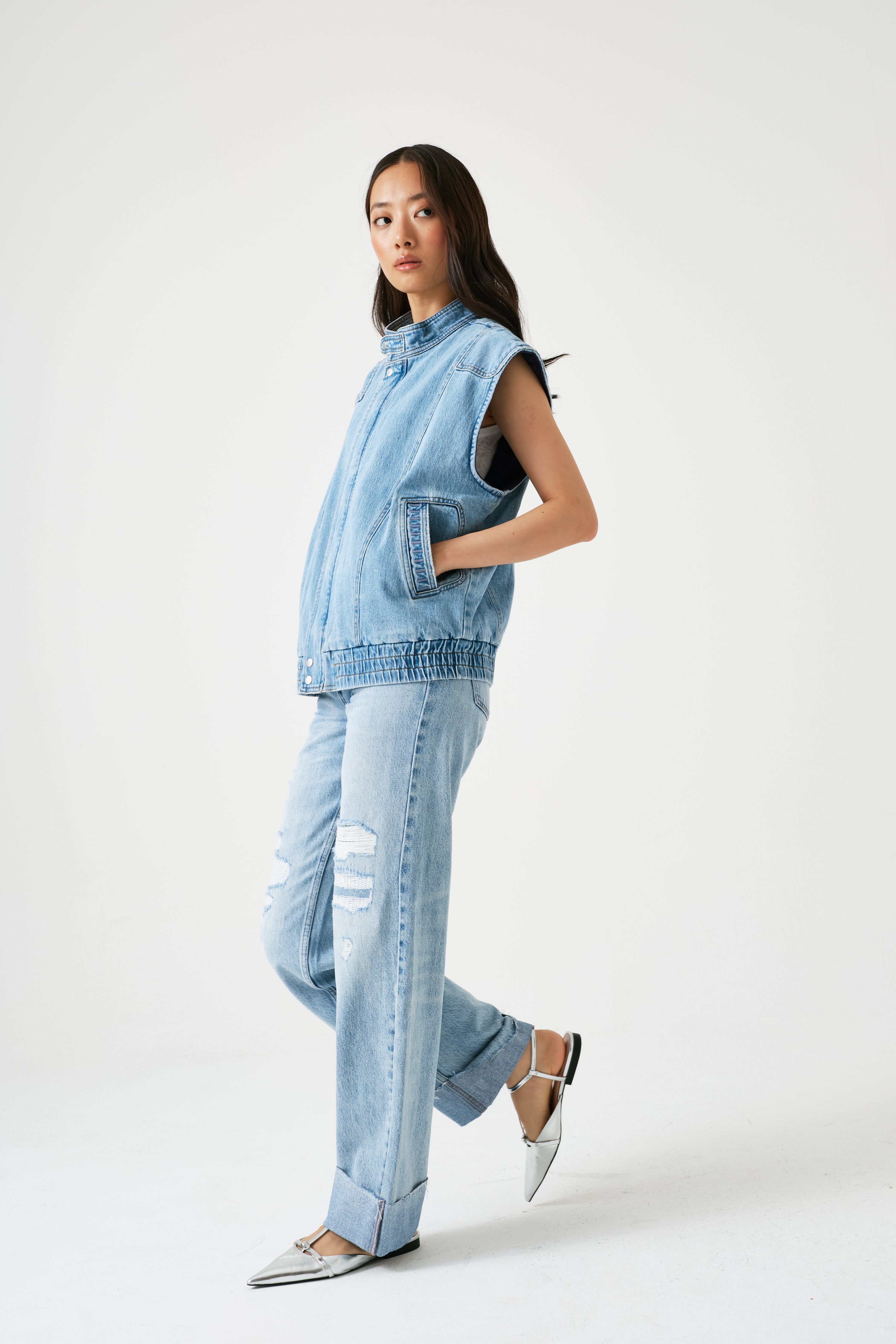 Stevie Turn Up Jean in Destroyed Austin - seventy + mochi