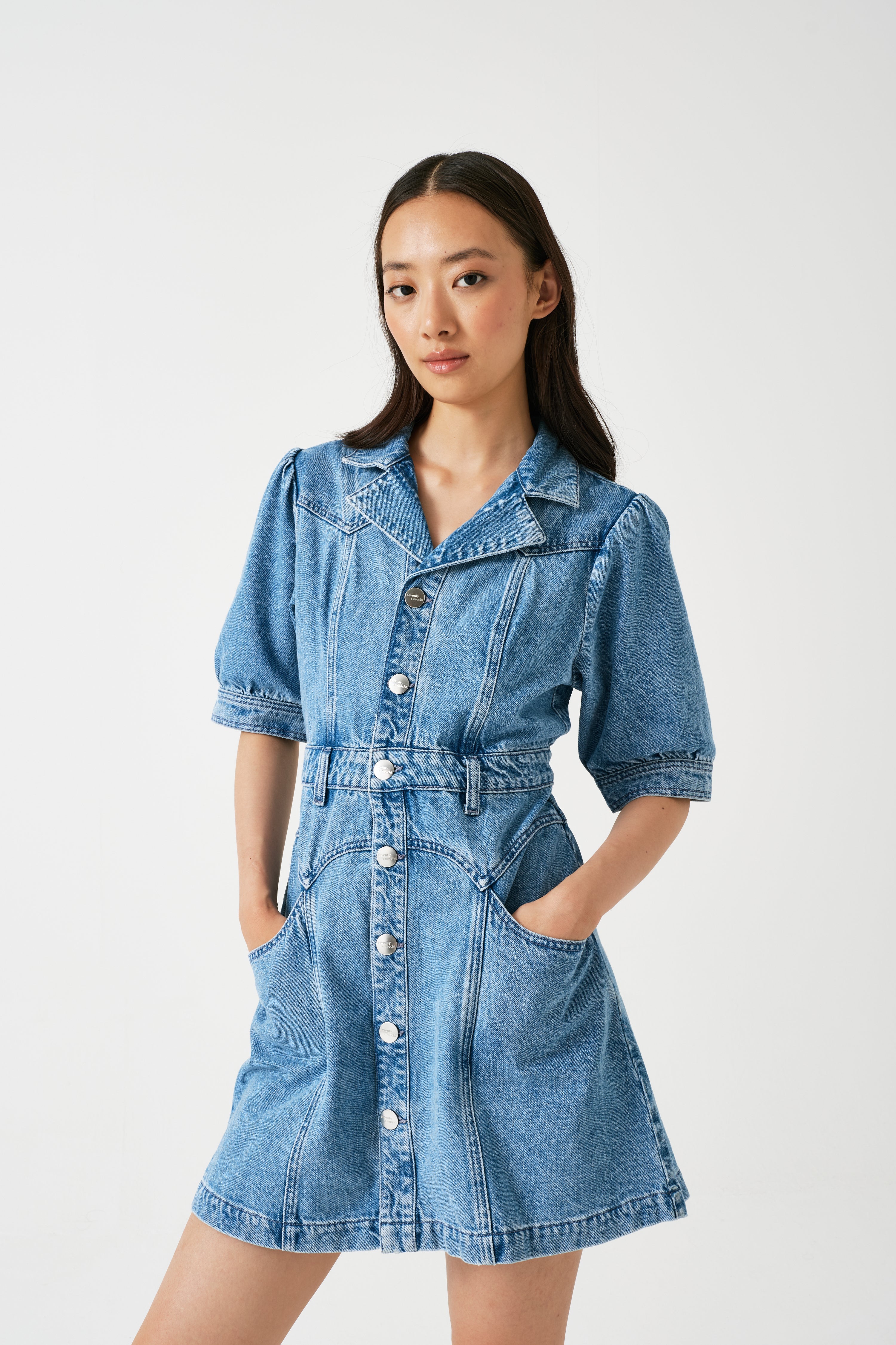 Mia Mini Dress in Weekender - seventy + mochi