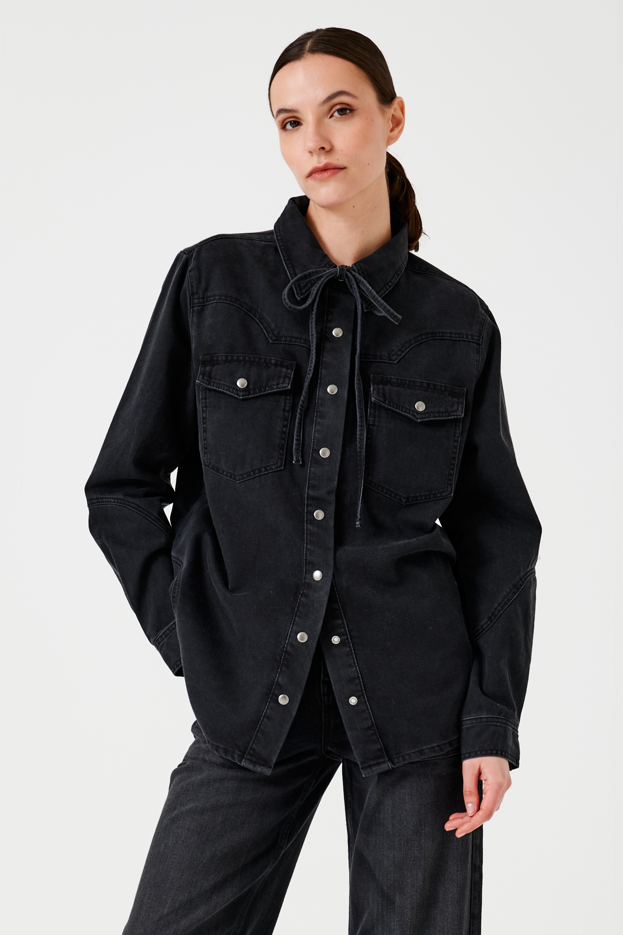 Mia Shirt in Vintage Black - seventy + mochi