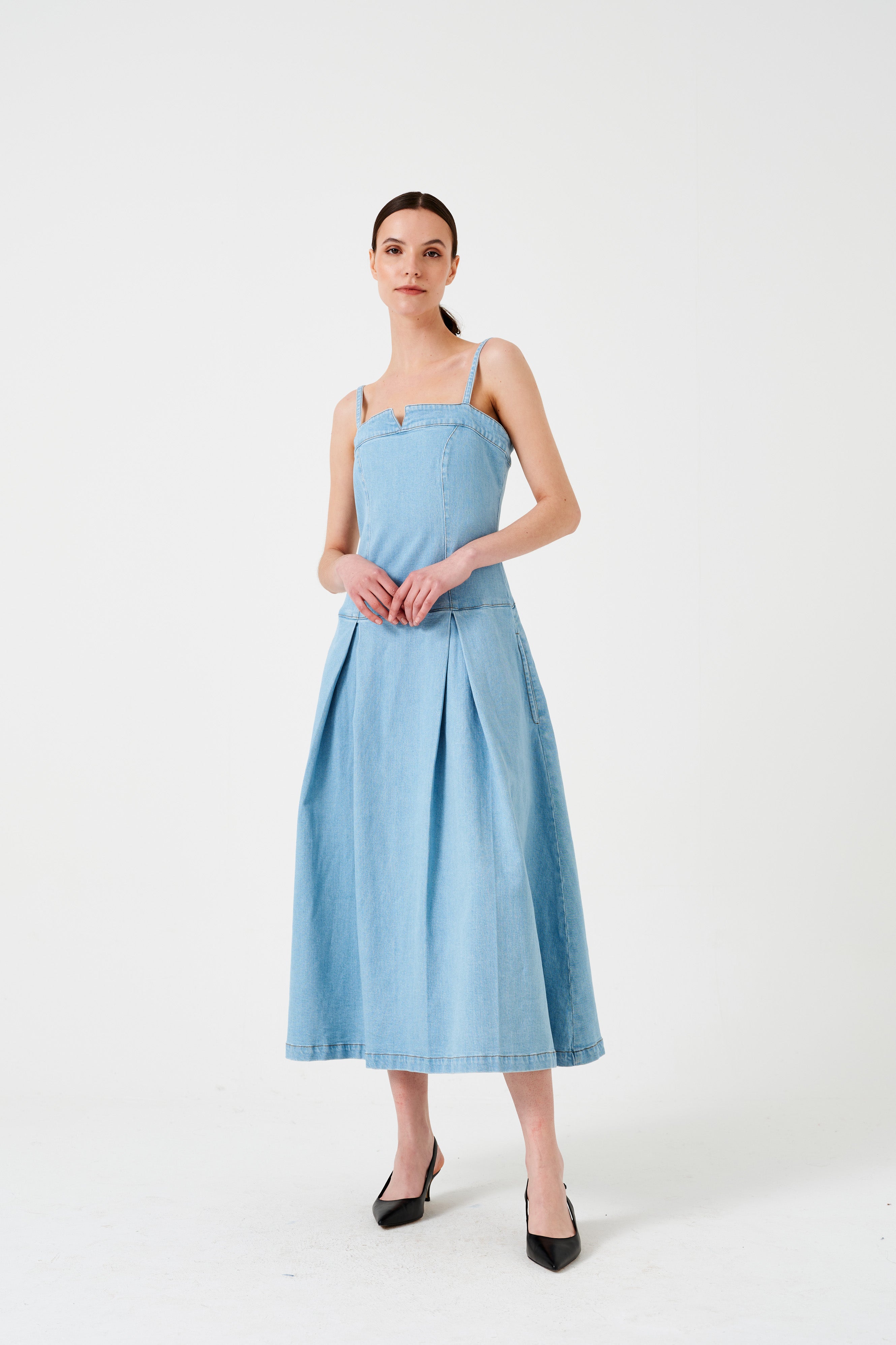 Maddie Dress in Oceanic Blue - seventy + mochi