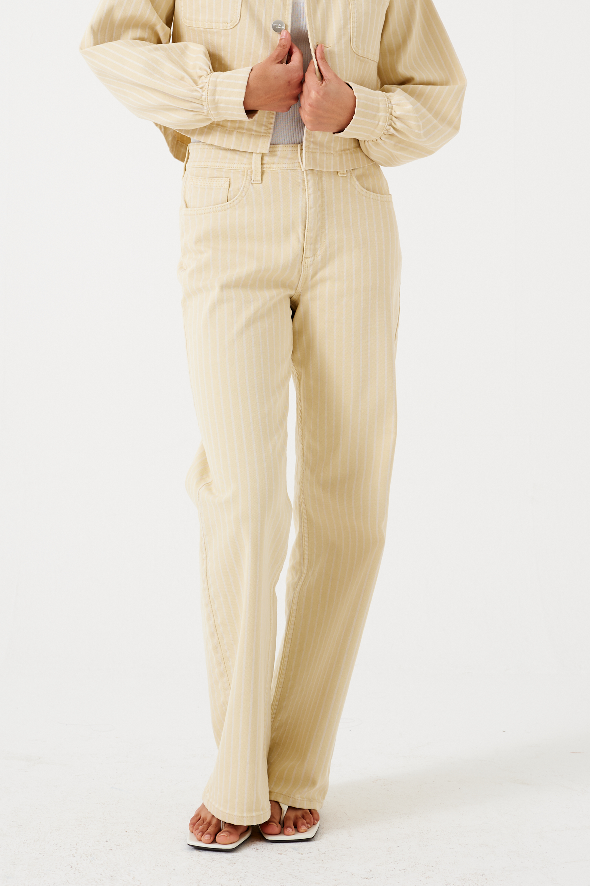 Mabel Jean in Buttermilk Wide Stripe - seventy + mochi