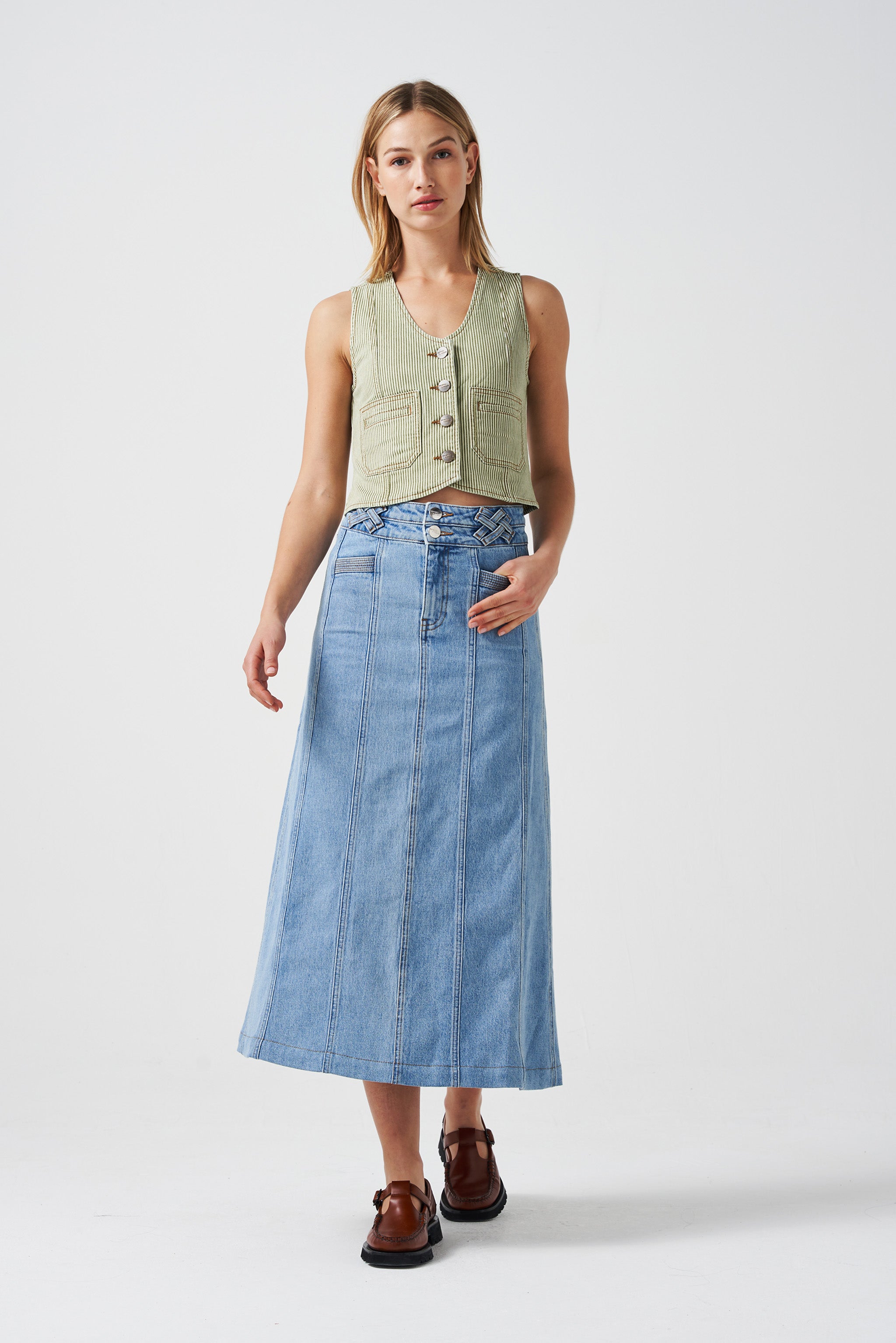 Willow Midi Skirt in Rodeo Vintage - seventy + mochi