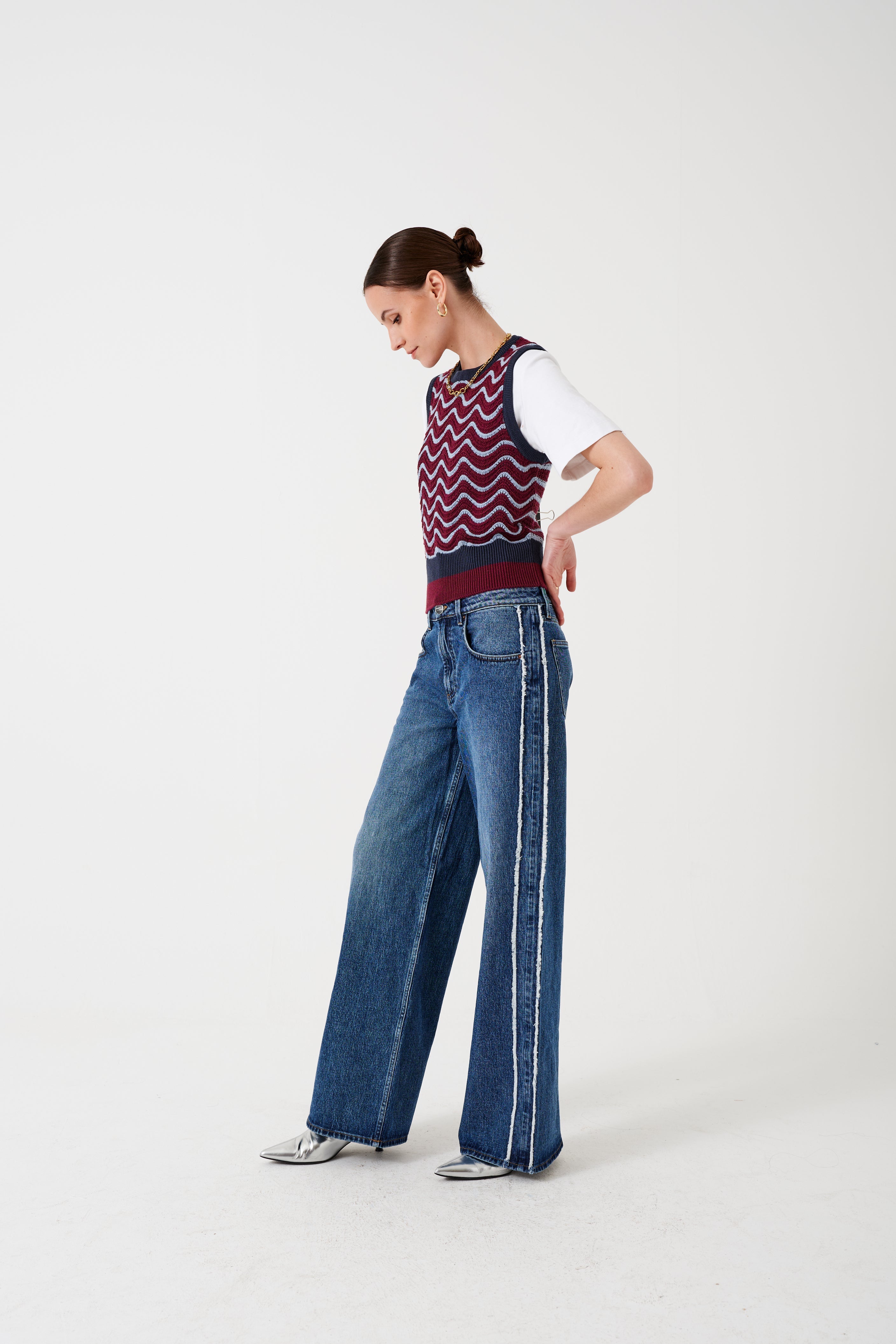 Gracie Side Stripe Jean in Pasadena Vintage - seventy + mochi