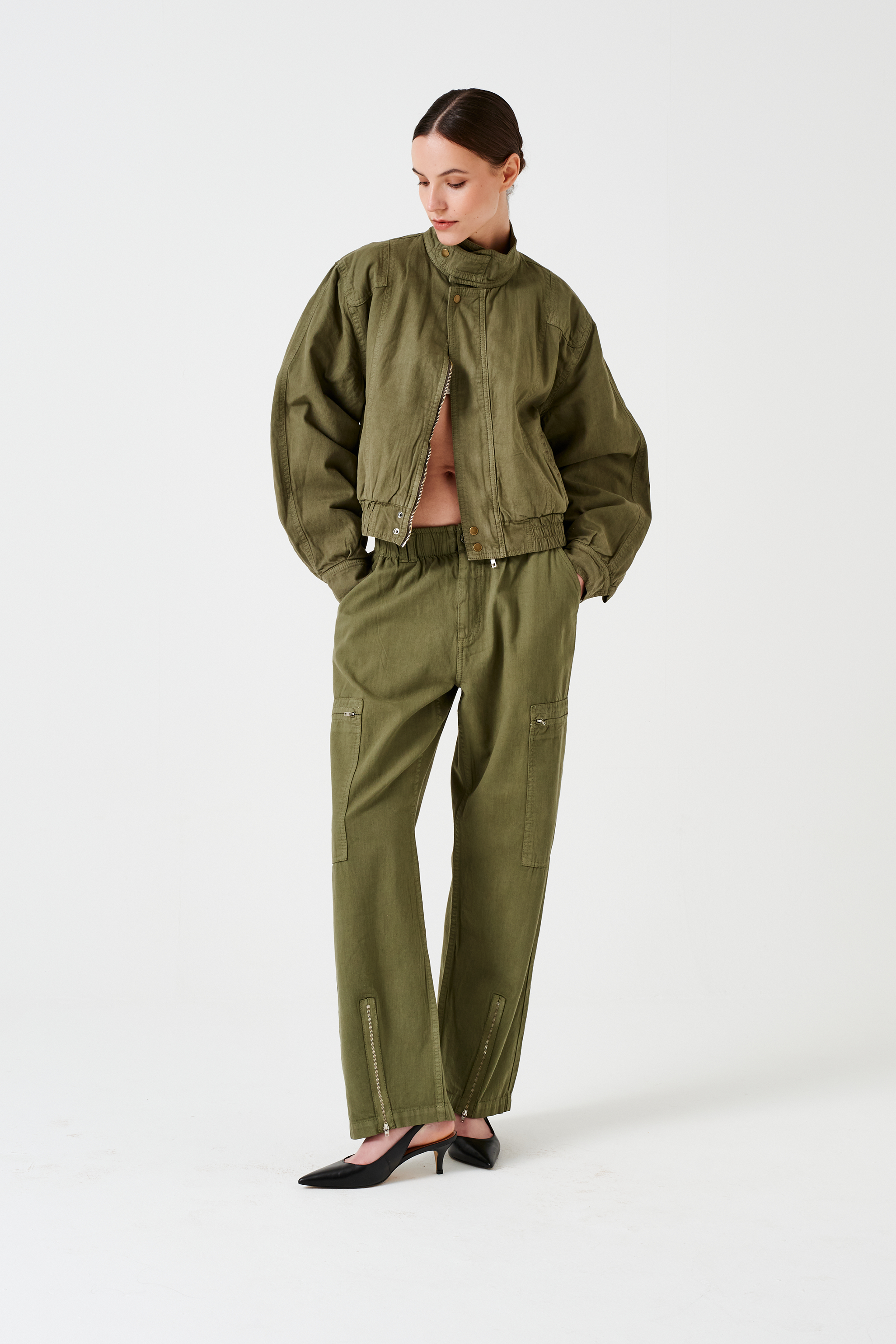 Amelia Pant in Khaki - seventy + mochi