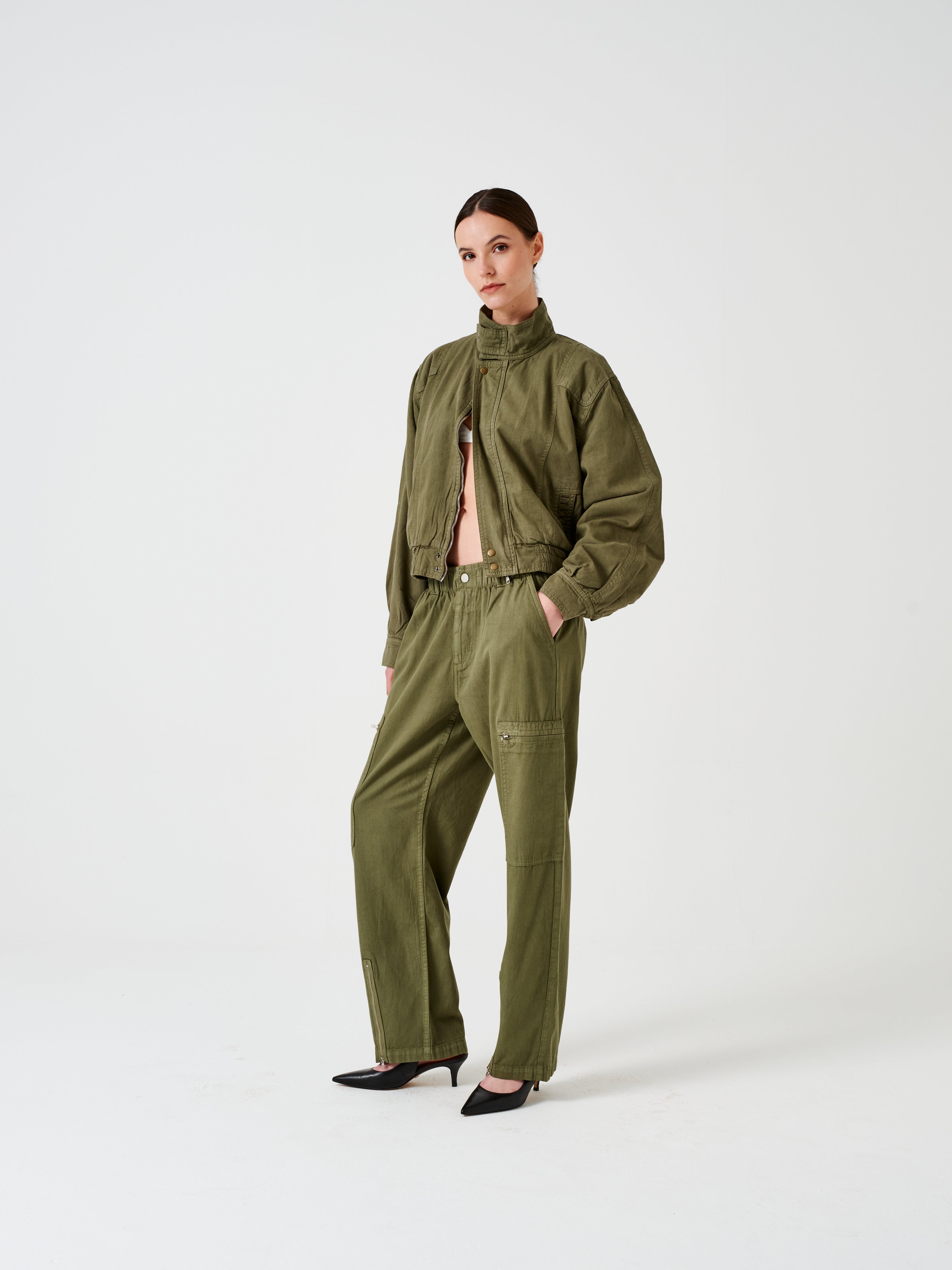 Juno Jacket in Khaki - seventy + mochi