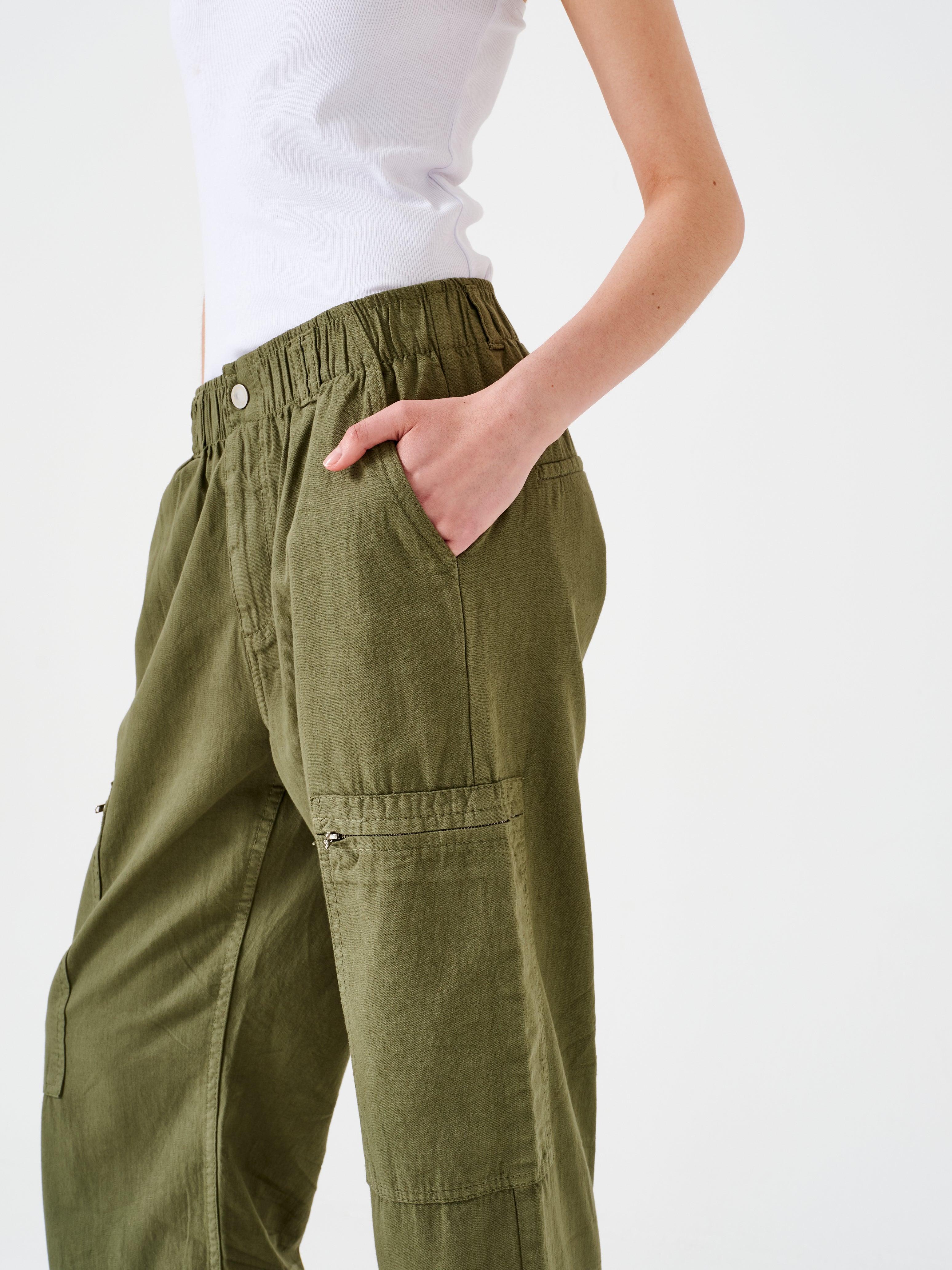 Amelia Pant in Khaki - seventy + mochi