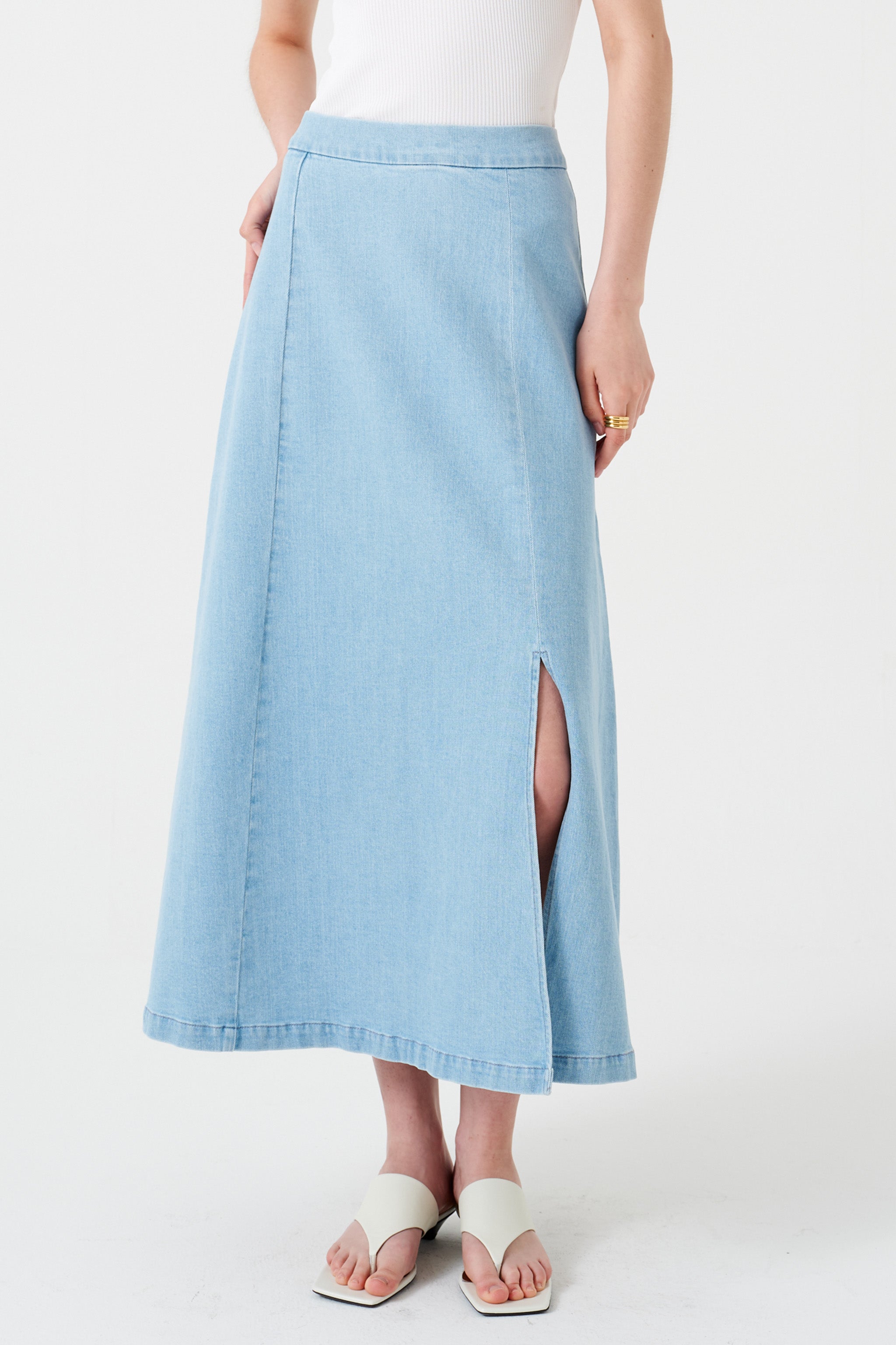 Faye Slip Skirt in Oceanic Blue - seventy + mochi