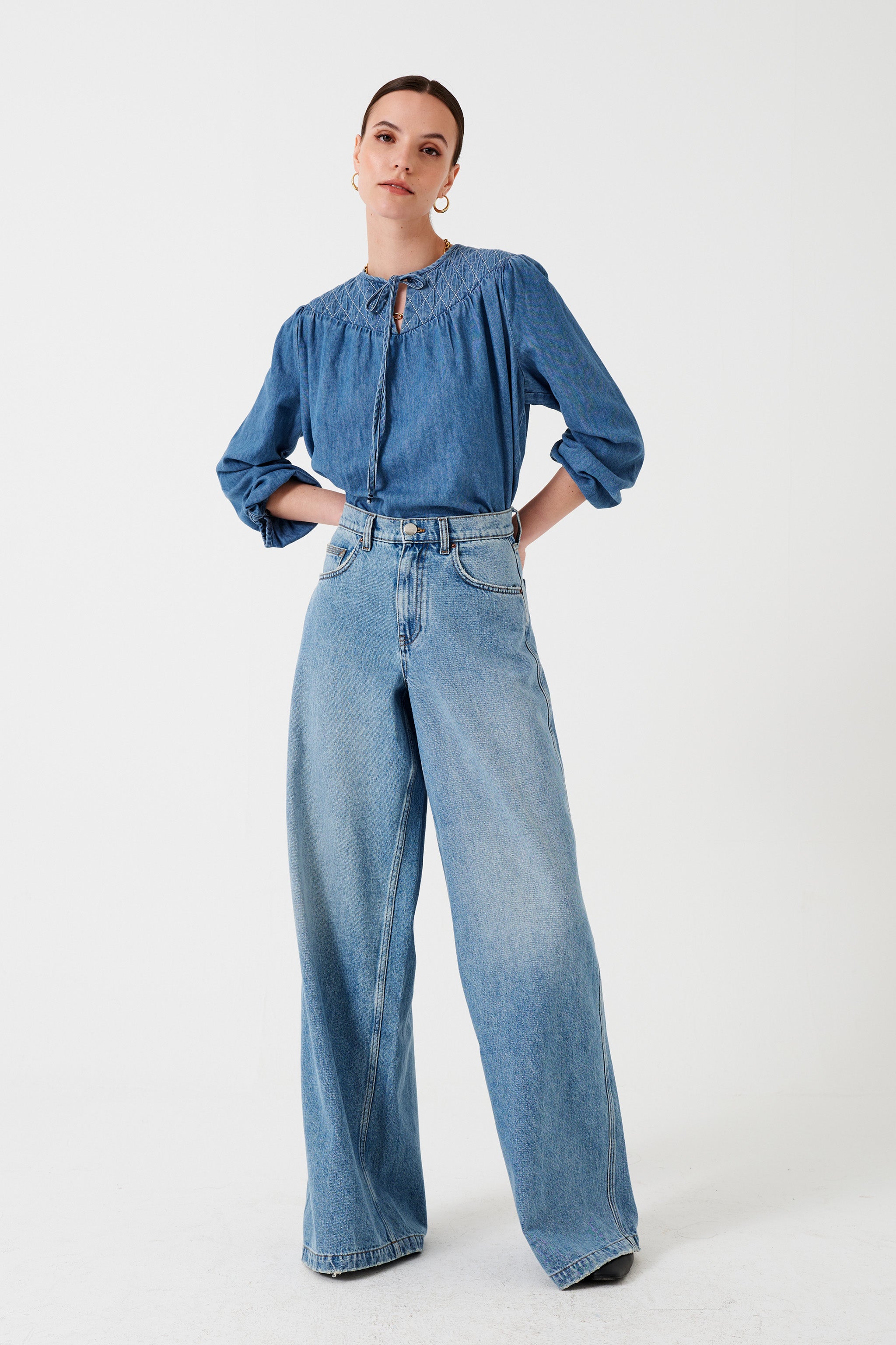 Clio Blouse in Mid Vintage - seventy + mochi