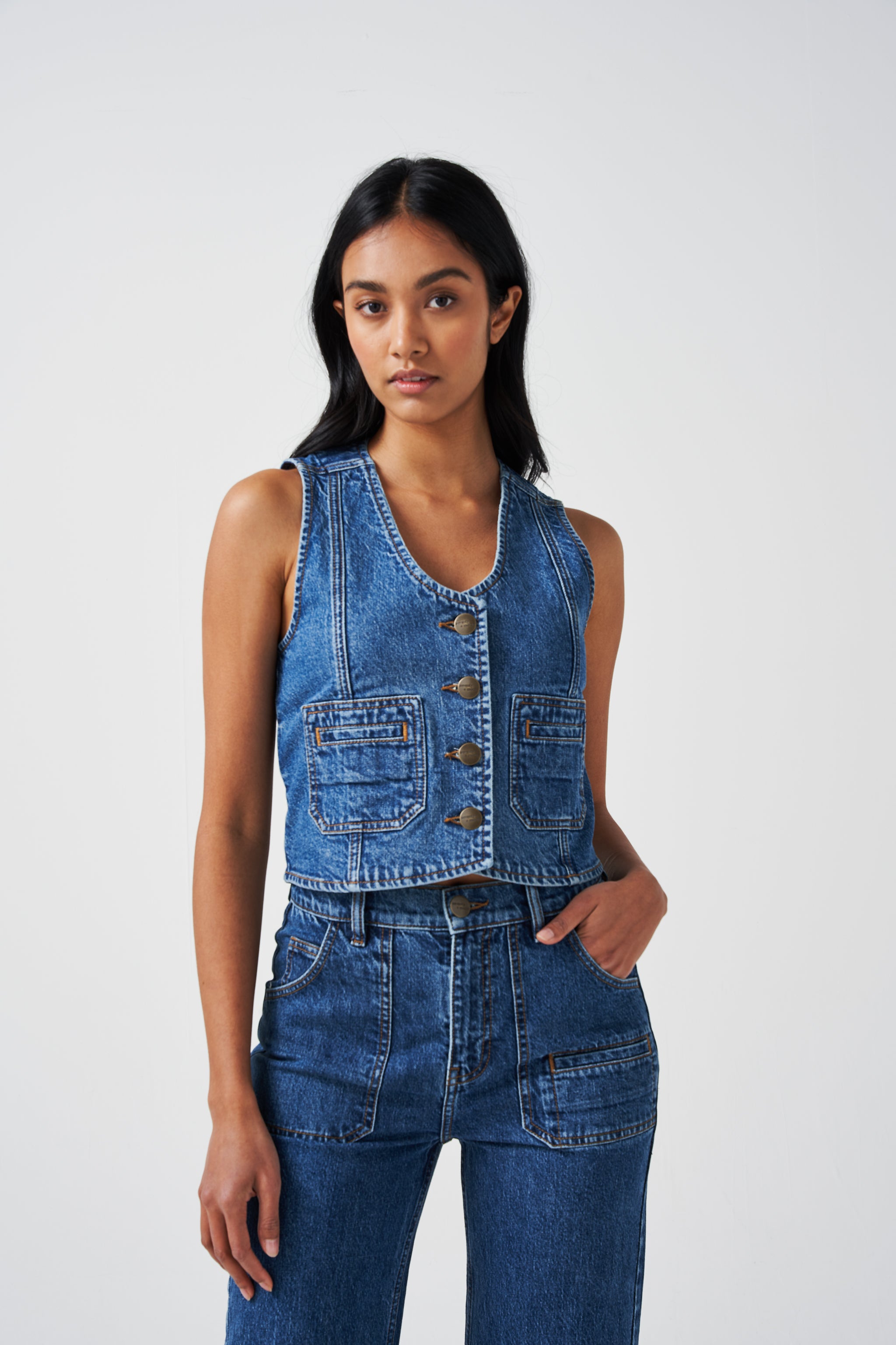 Bea Waistcoat in Voyager Vintage - seventy + mochi