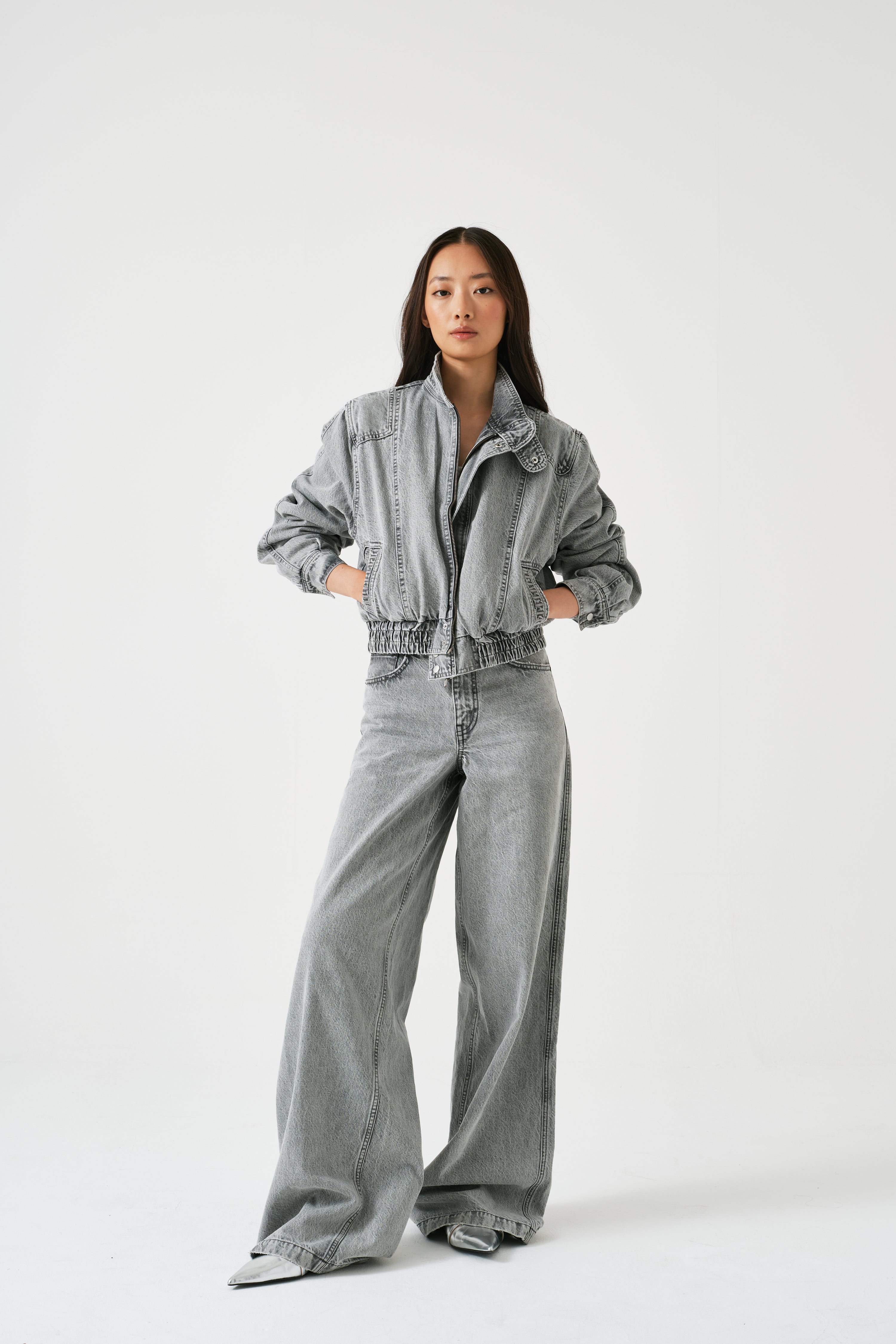 Bay Wide Leg Jean in Silver Lining - seventy + mochi