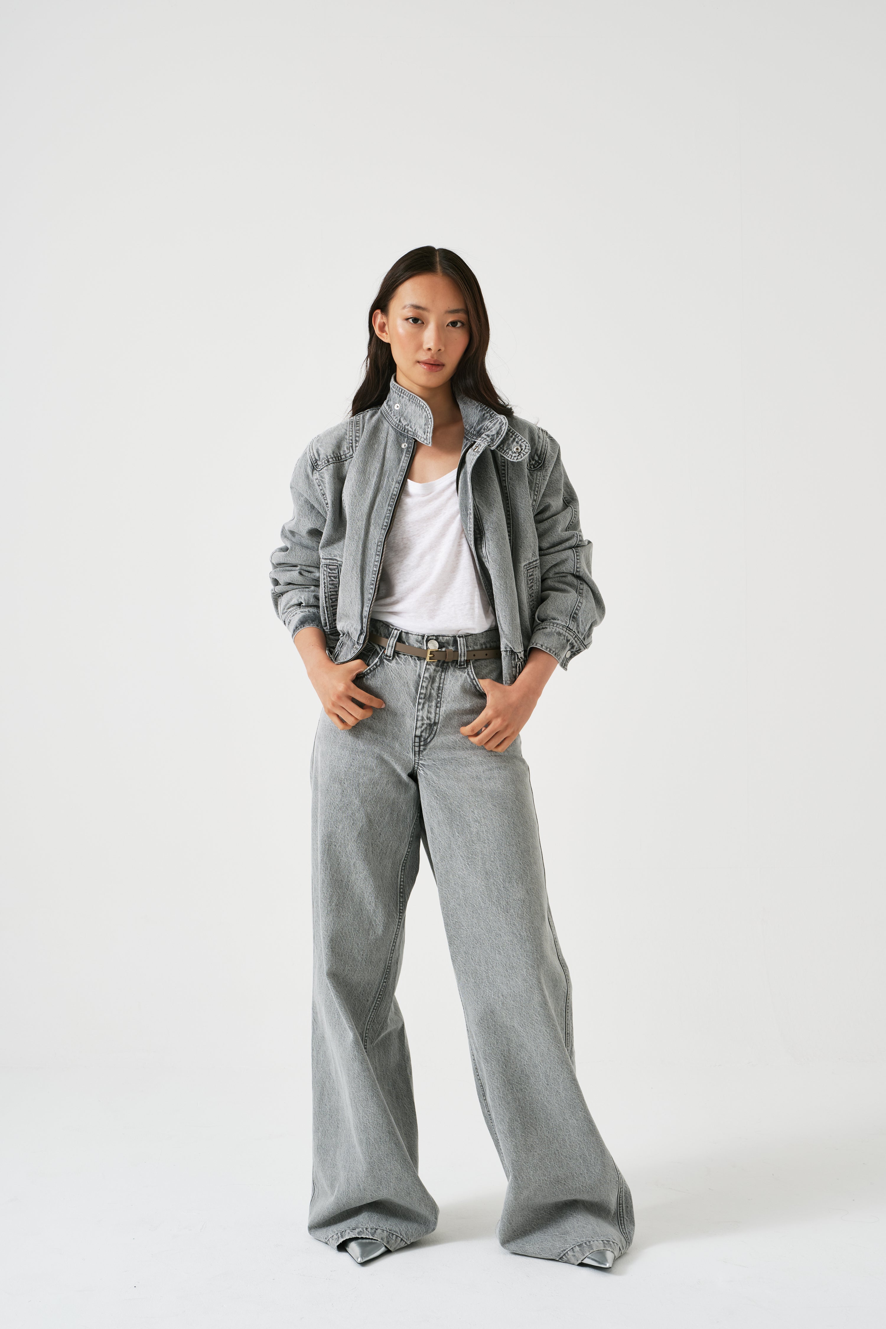 Bay Wide Leg Jean in Silver Lining - seventy + mochi
