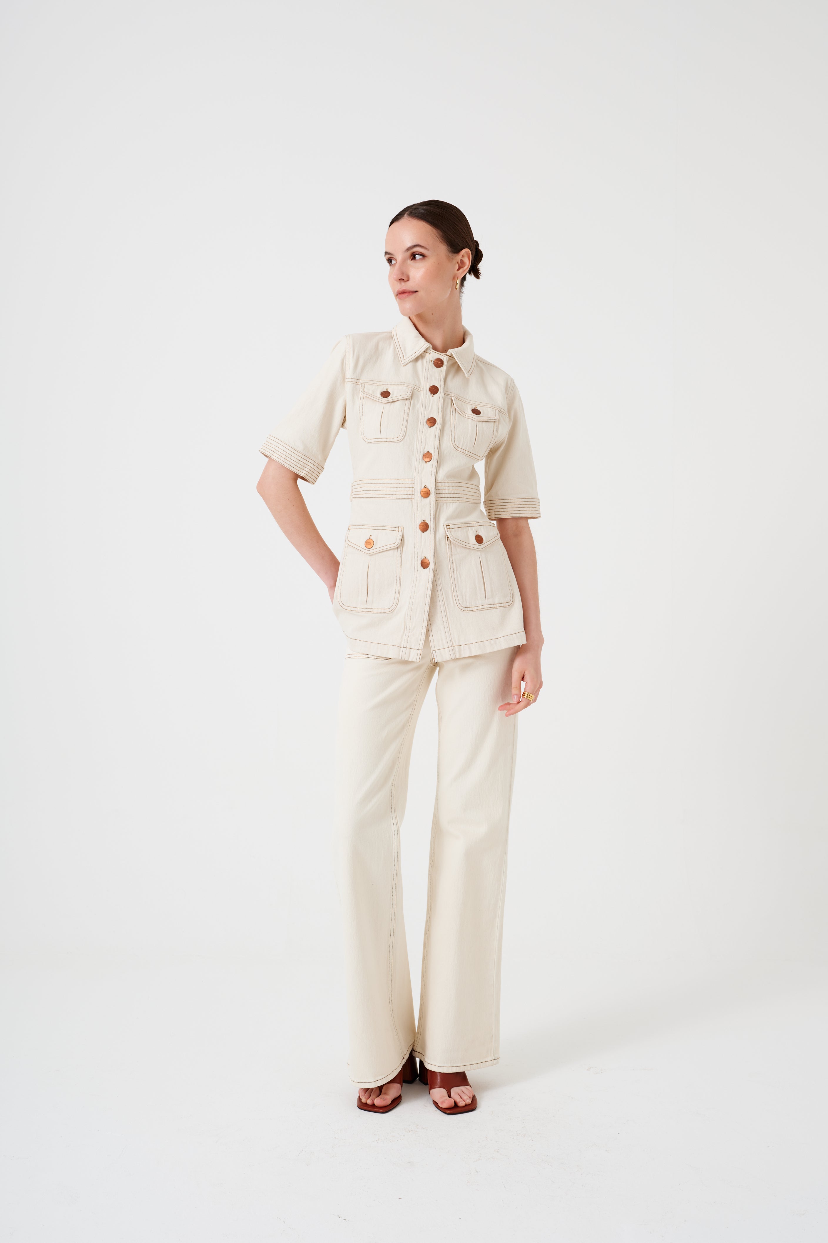 Queenie Jean in Ecru Denim - seventy + mochi