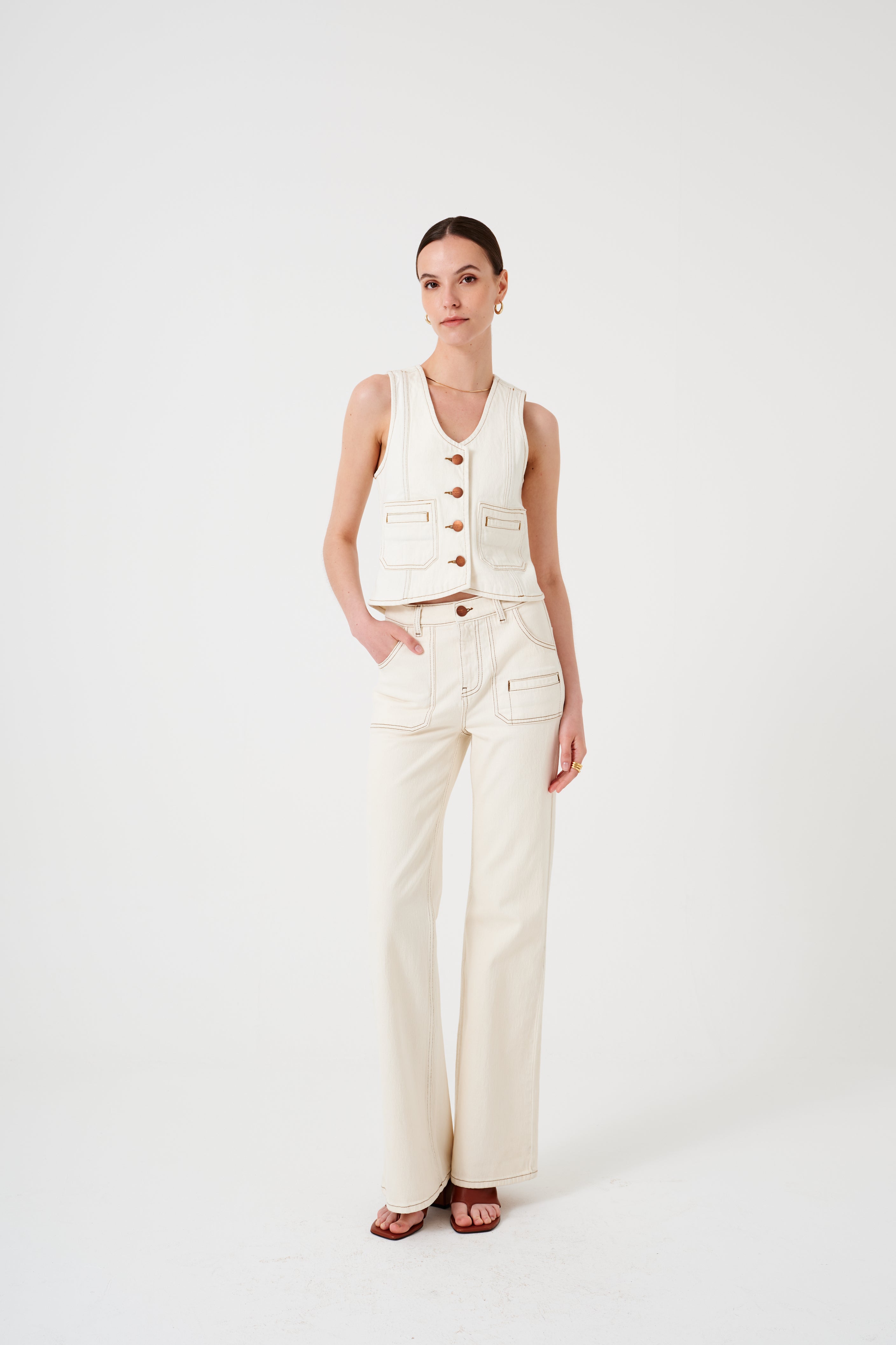 Queenie Jean in Ecru Denim - seventy + mochi