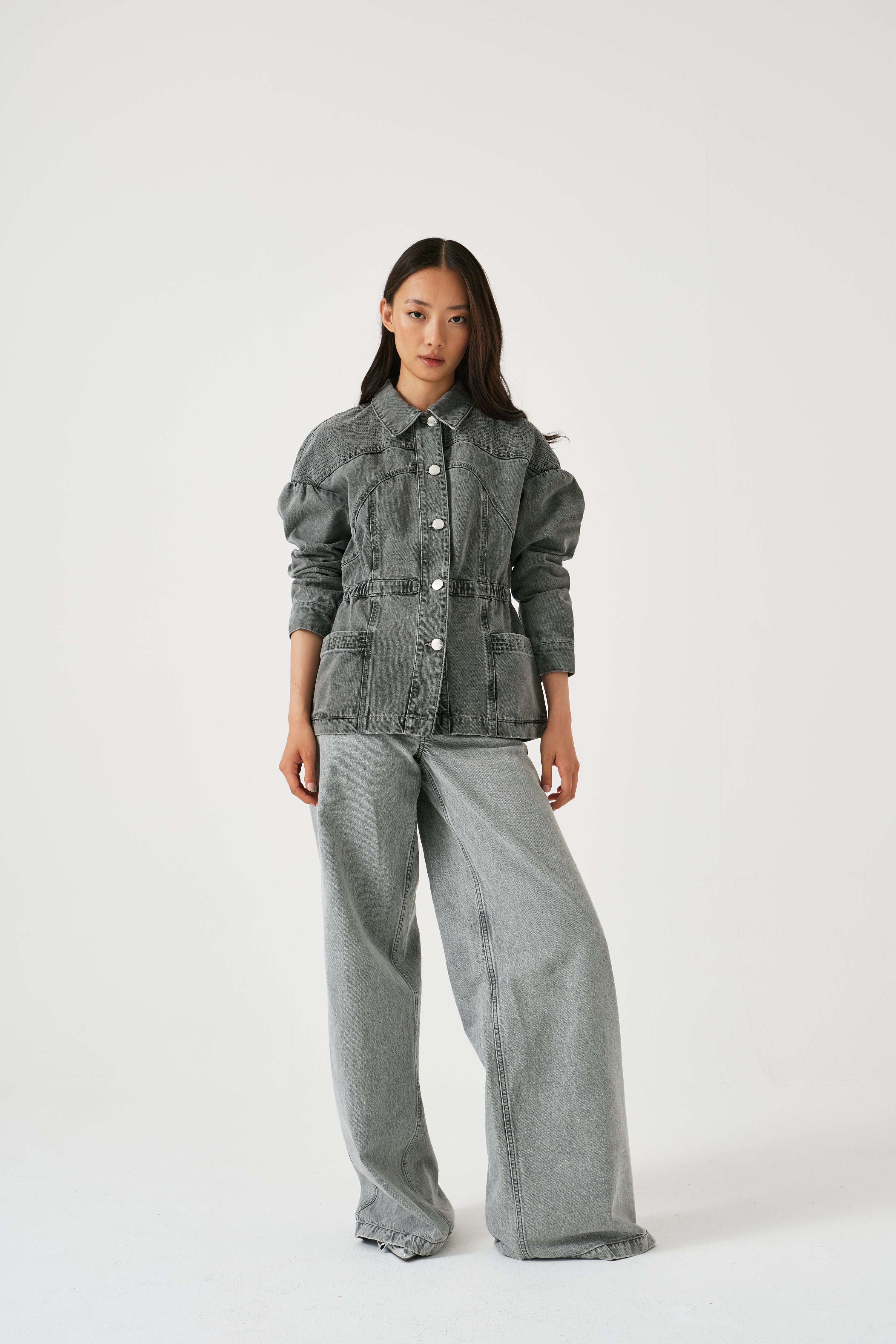 Zaha Jacket in Steel - seventy + mochi