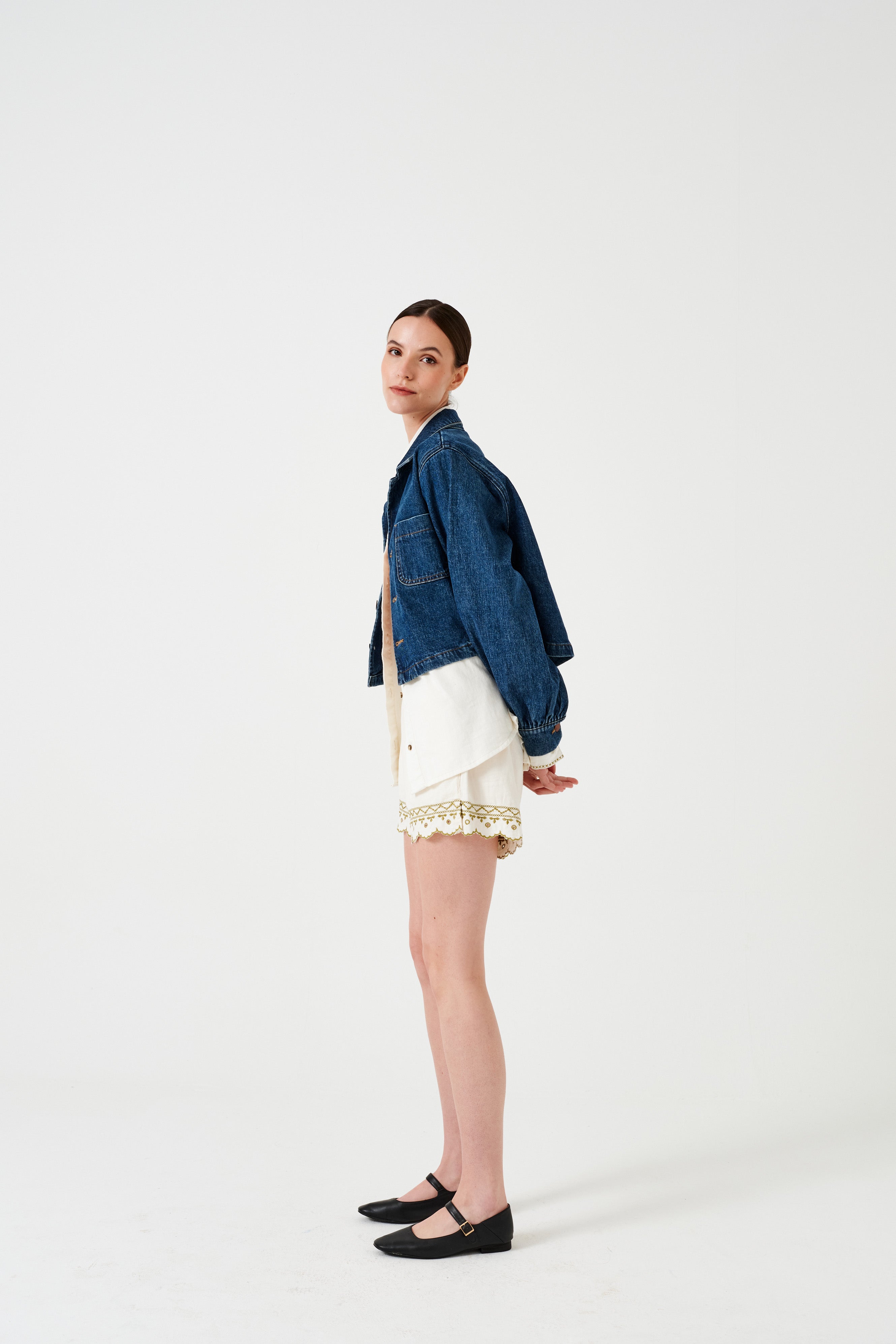 Sophie Short in Ecru Denim - seventy + mochi