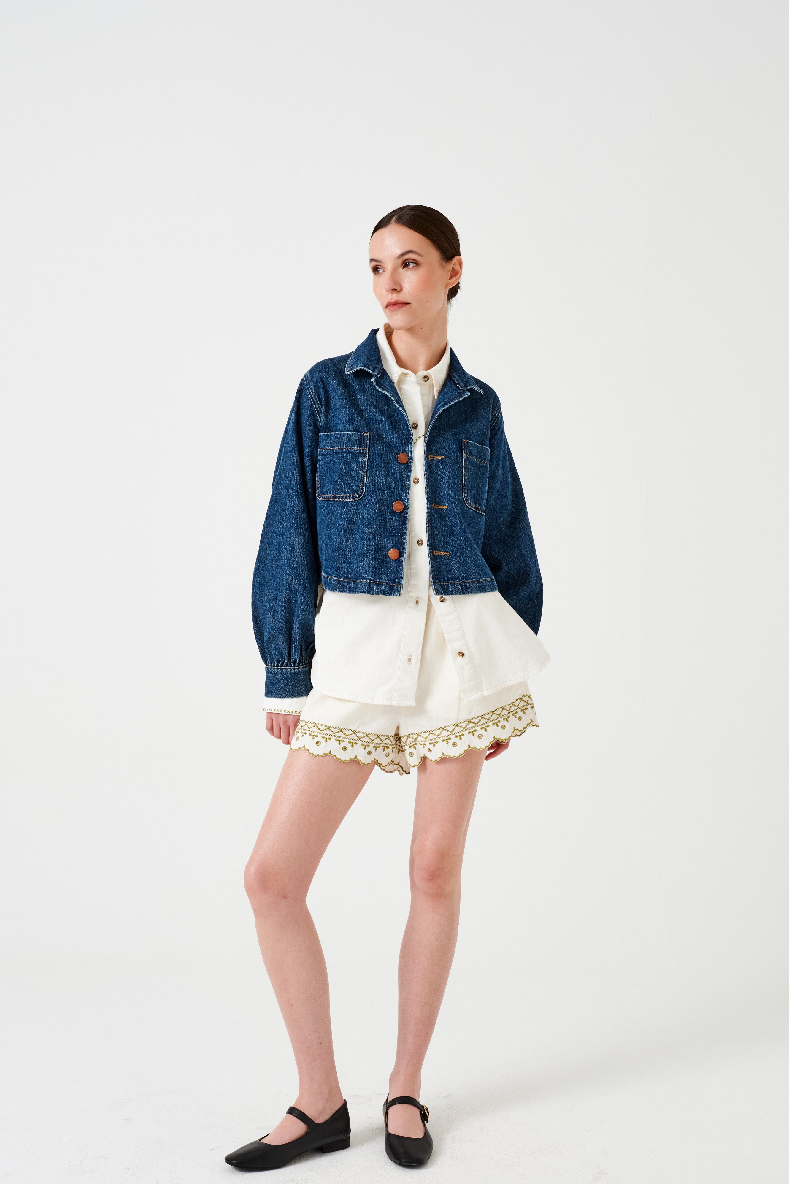 Sophie Short in Ecru Denim - seventy + mochi