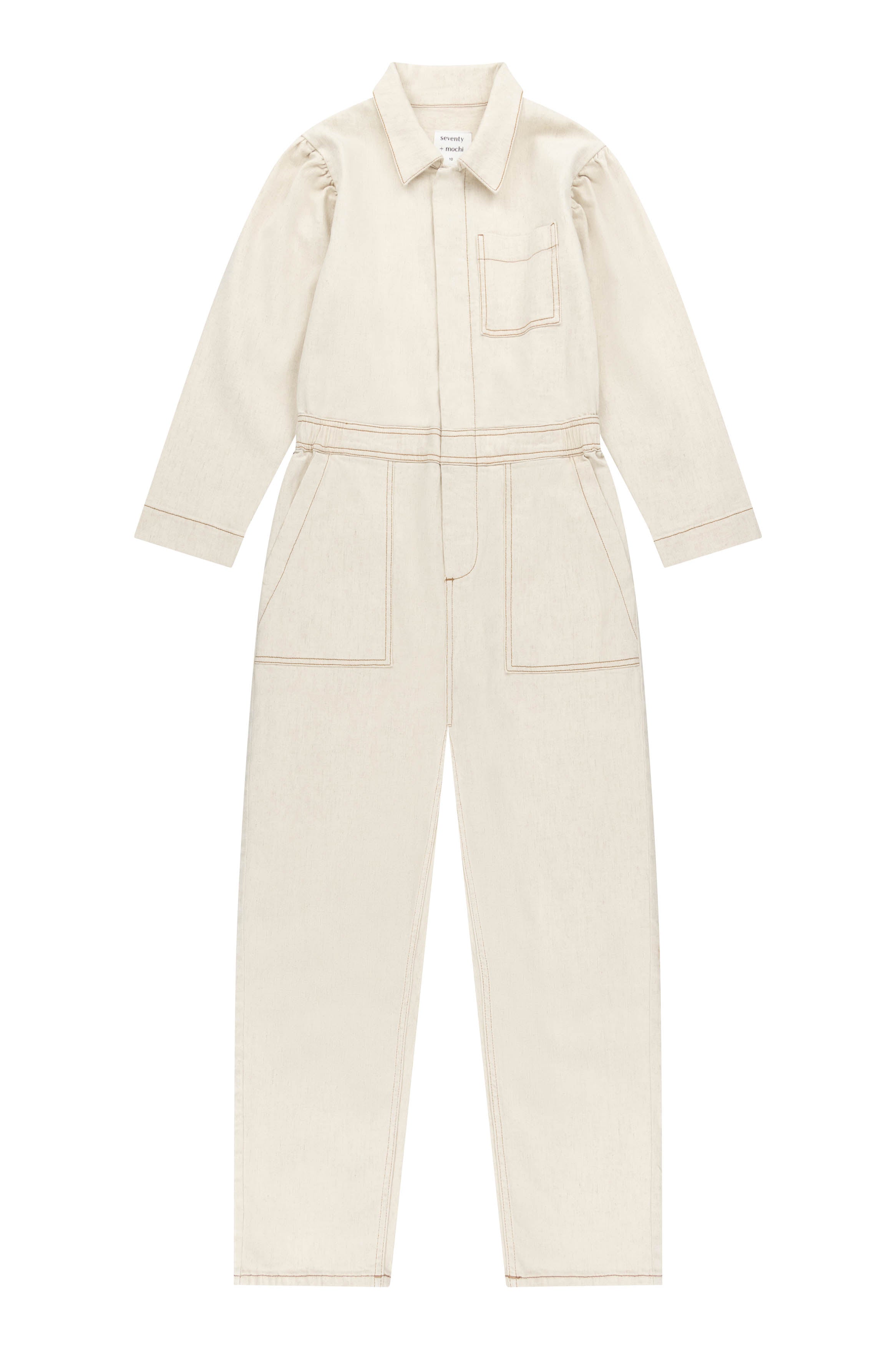 Lorna Jumpsuit in Ecru Denim - seventy + mochi