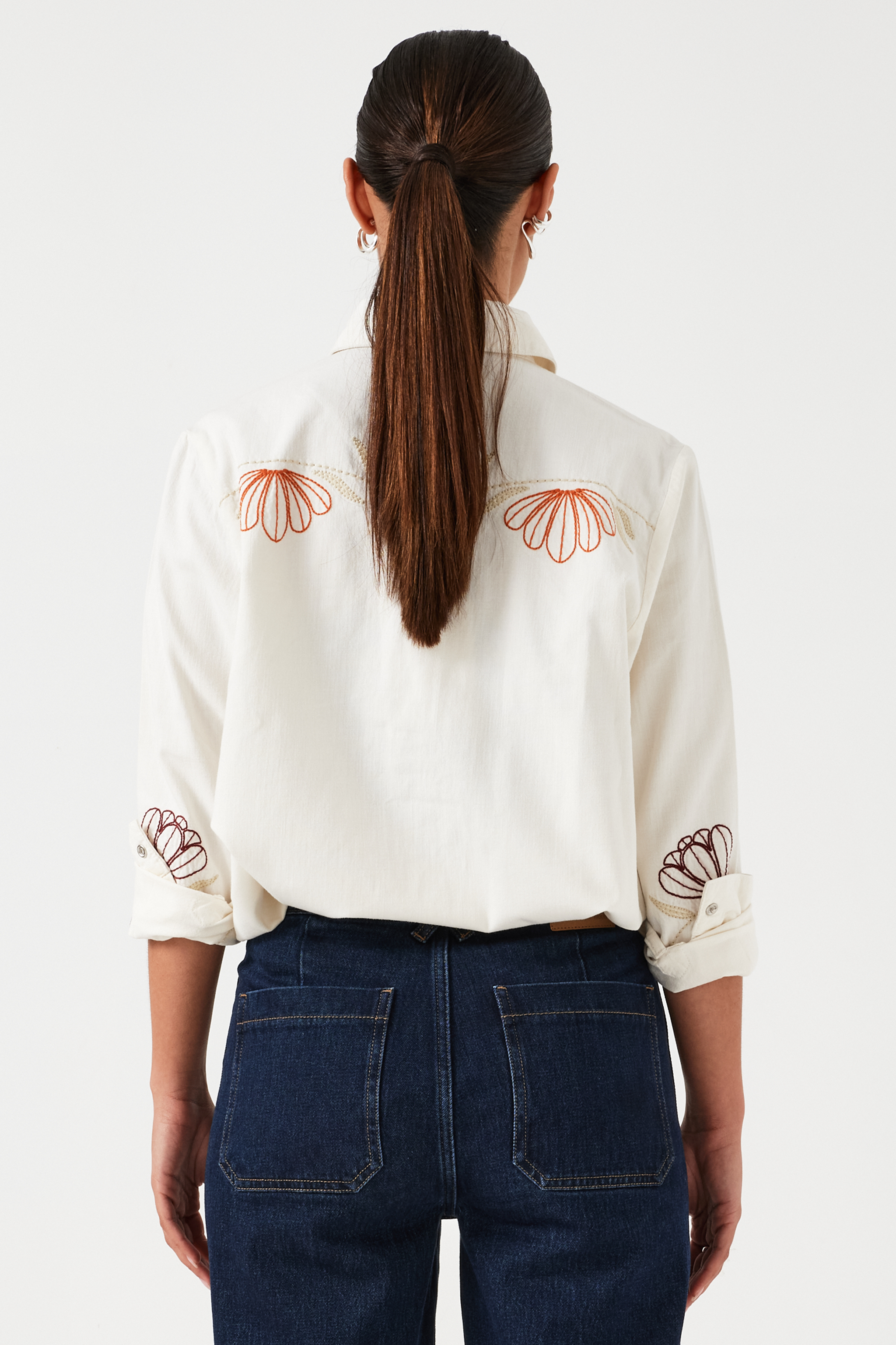 Flor Ray Shirt in Ecru - seventy + mochi