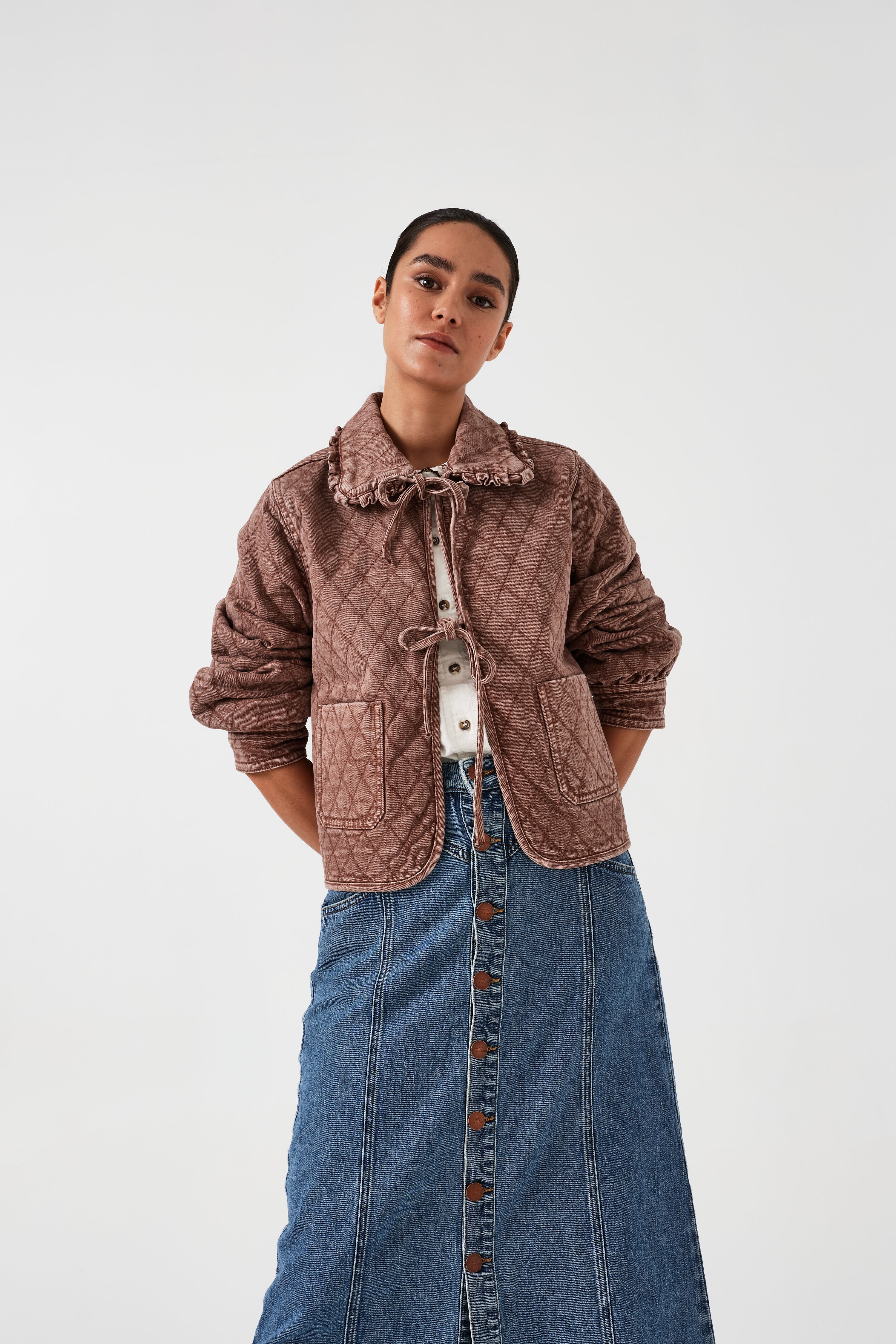 Heidi Jacket in Washed Mocha - seventy + mochi