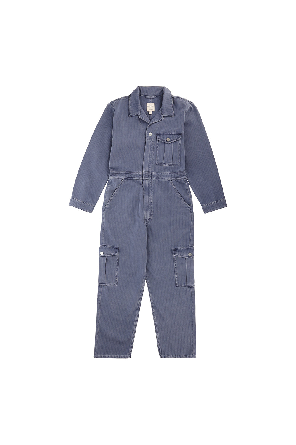 Patch Pocket Indie Jumpsuit in Washed Denim - seventy + mochi
