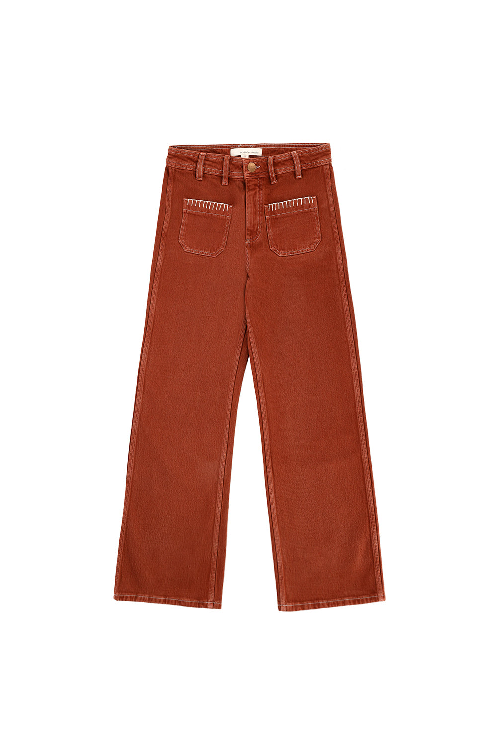Patched Pocket Mabel Jean in Dark Rust - seventy + mochi