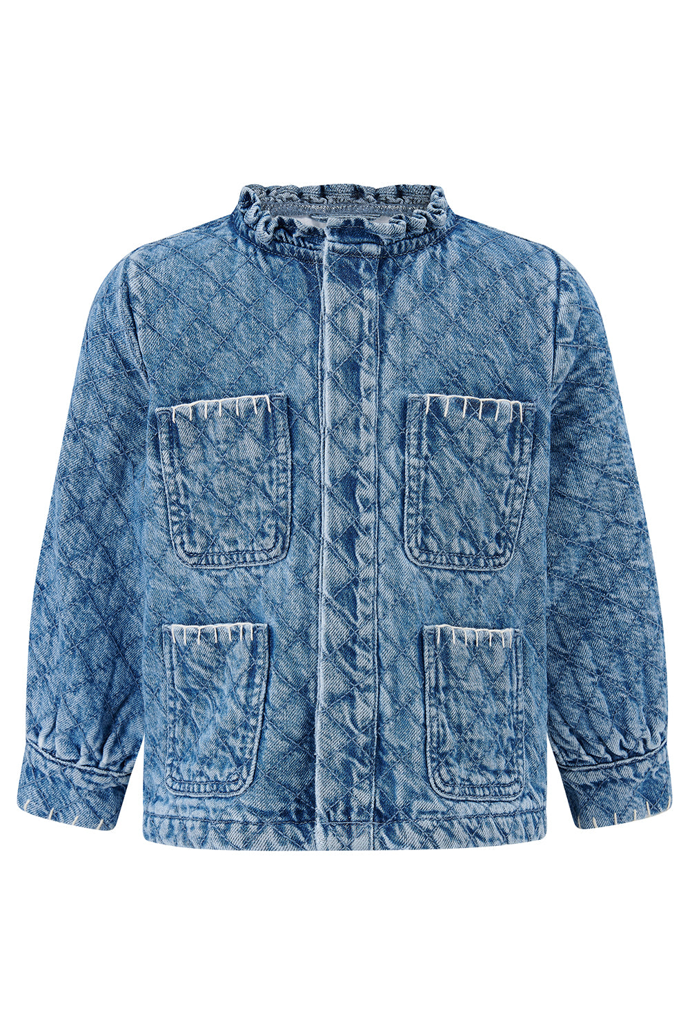 Girl's Pablo Quilted Denim Jacket in Rodeo - seventy + mochi