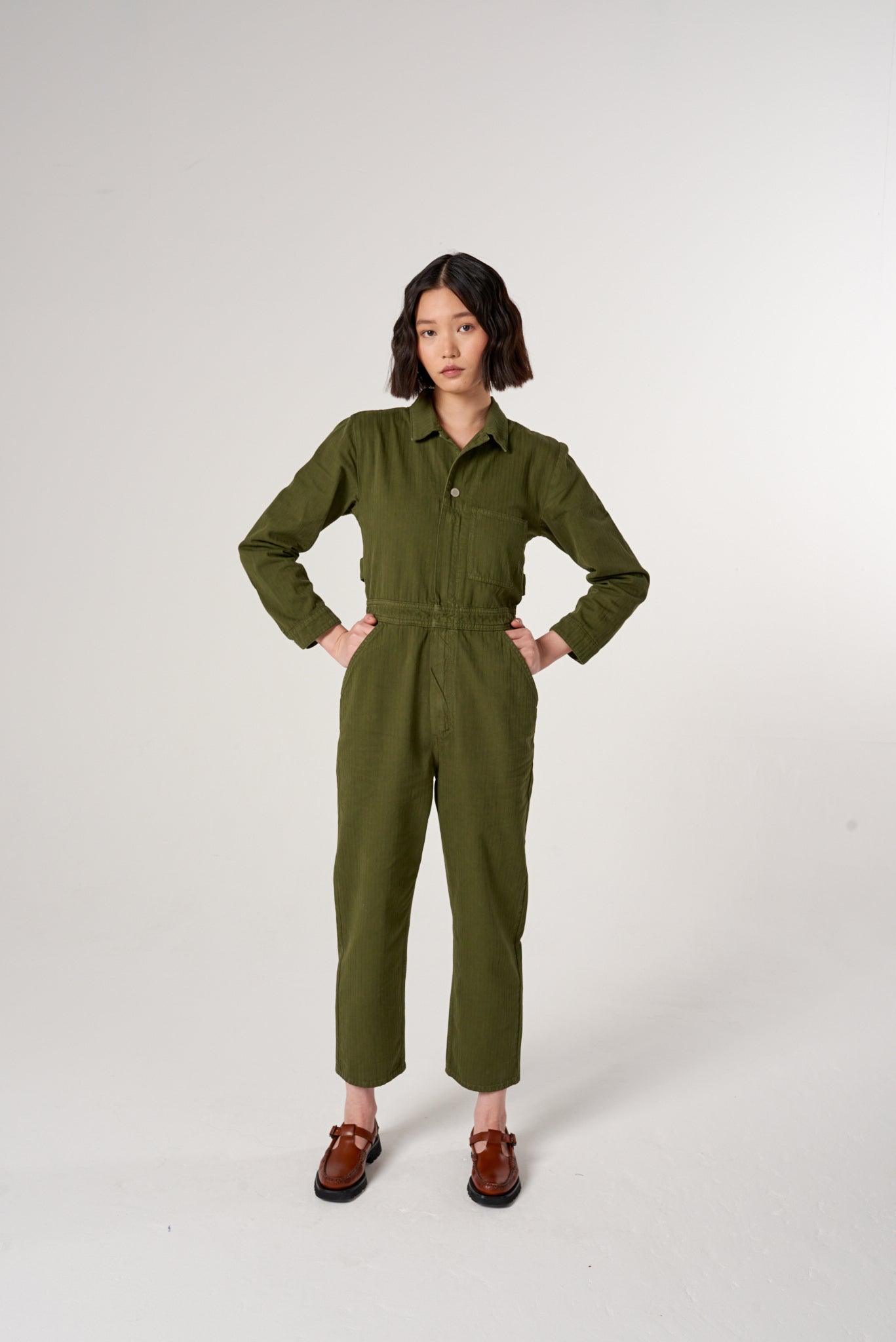 Indie Jumpsuit in Pine - seventy + mochi