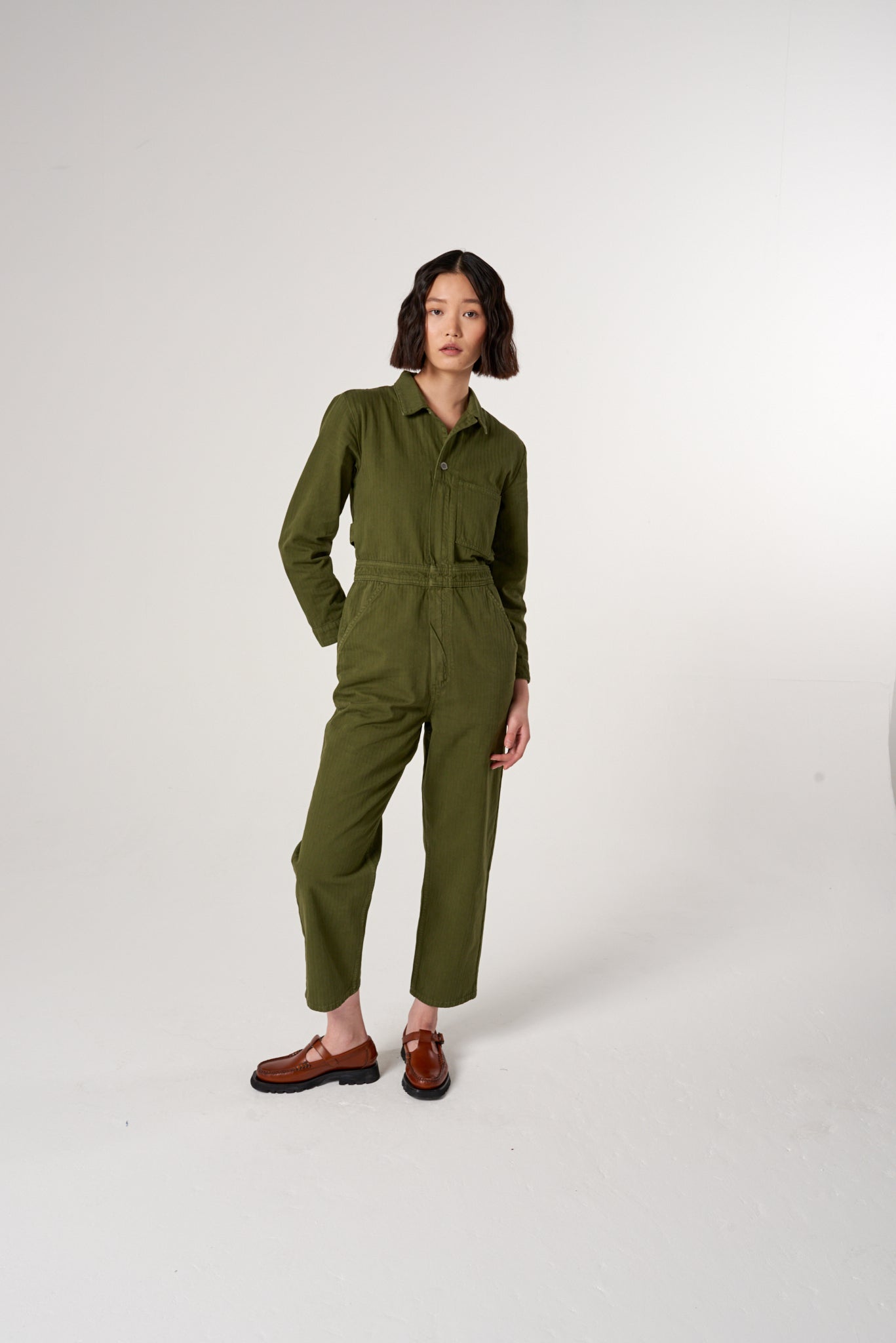 Indie Jumpsuit in Pine - seventy + mochi