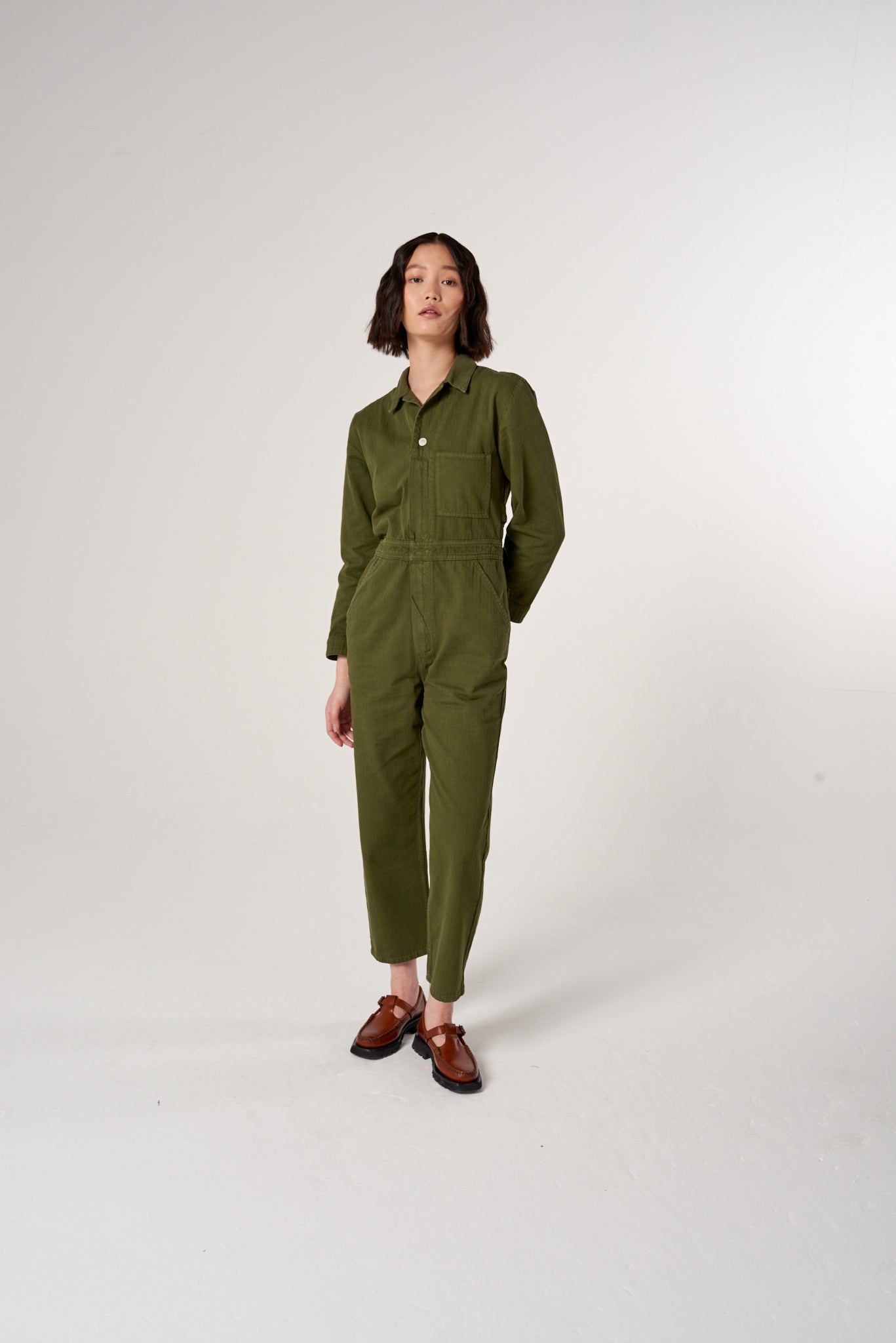 Indie Jumpsuit in Pine - seventy + mochi