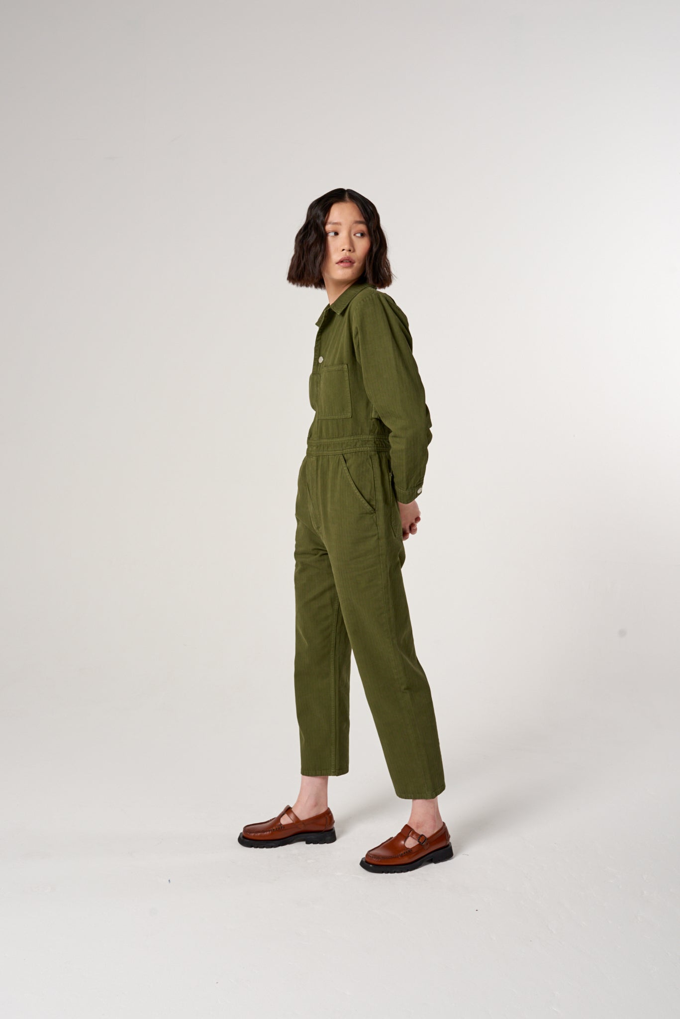 Indie Jumpsuit in Pine - seventy + mochi