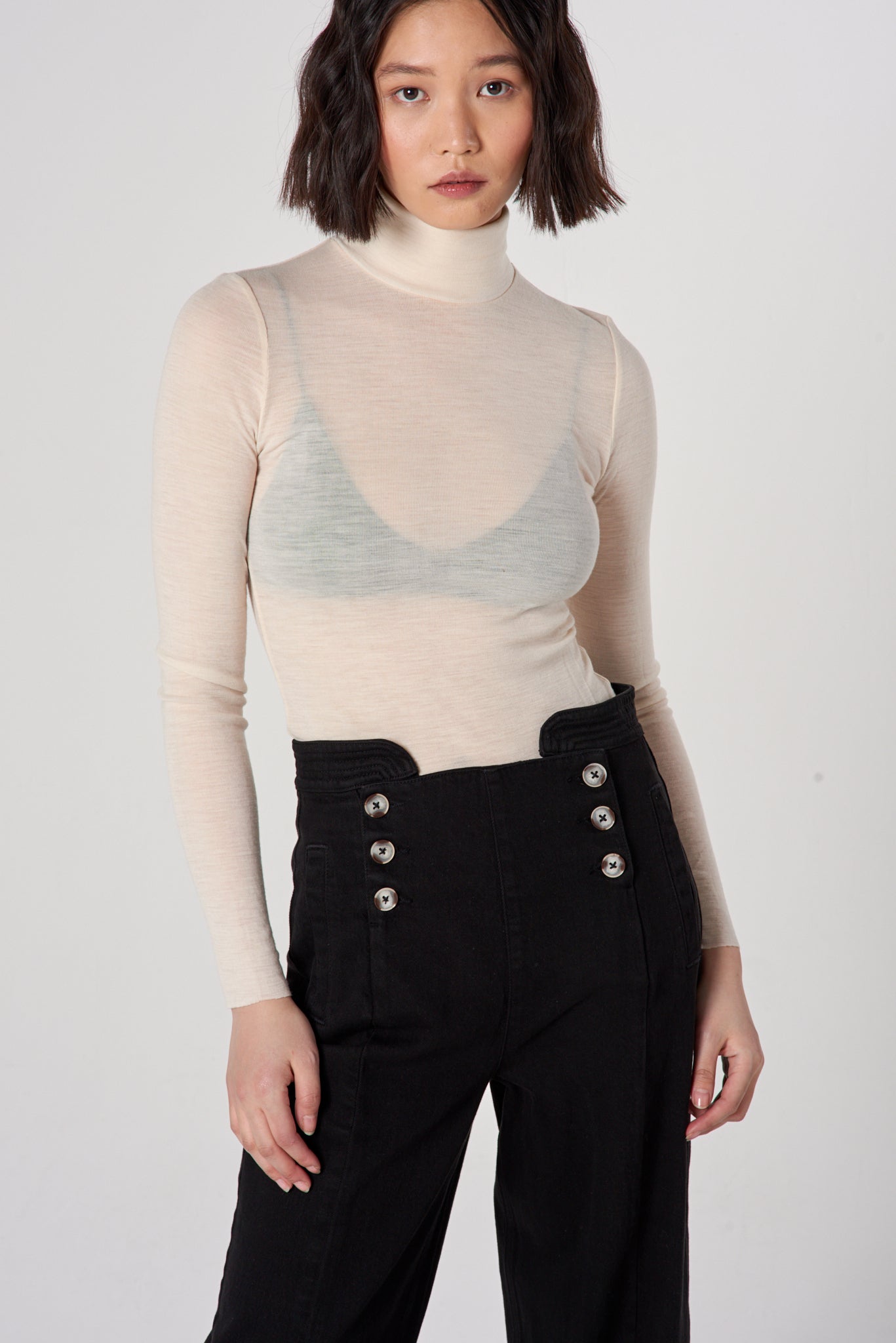 Marie Sailor Jean in Black Denim - seventy + mochi