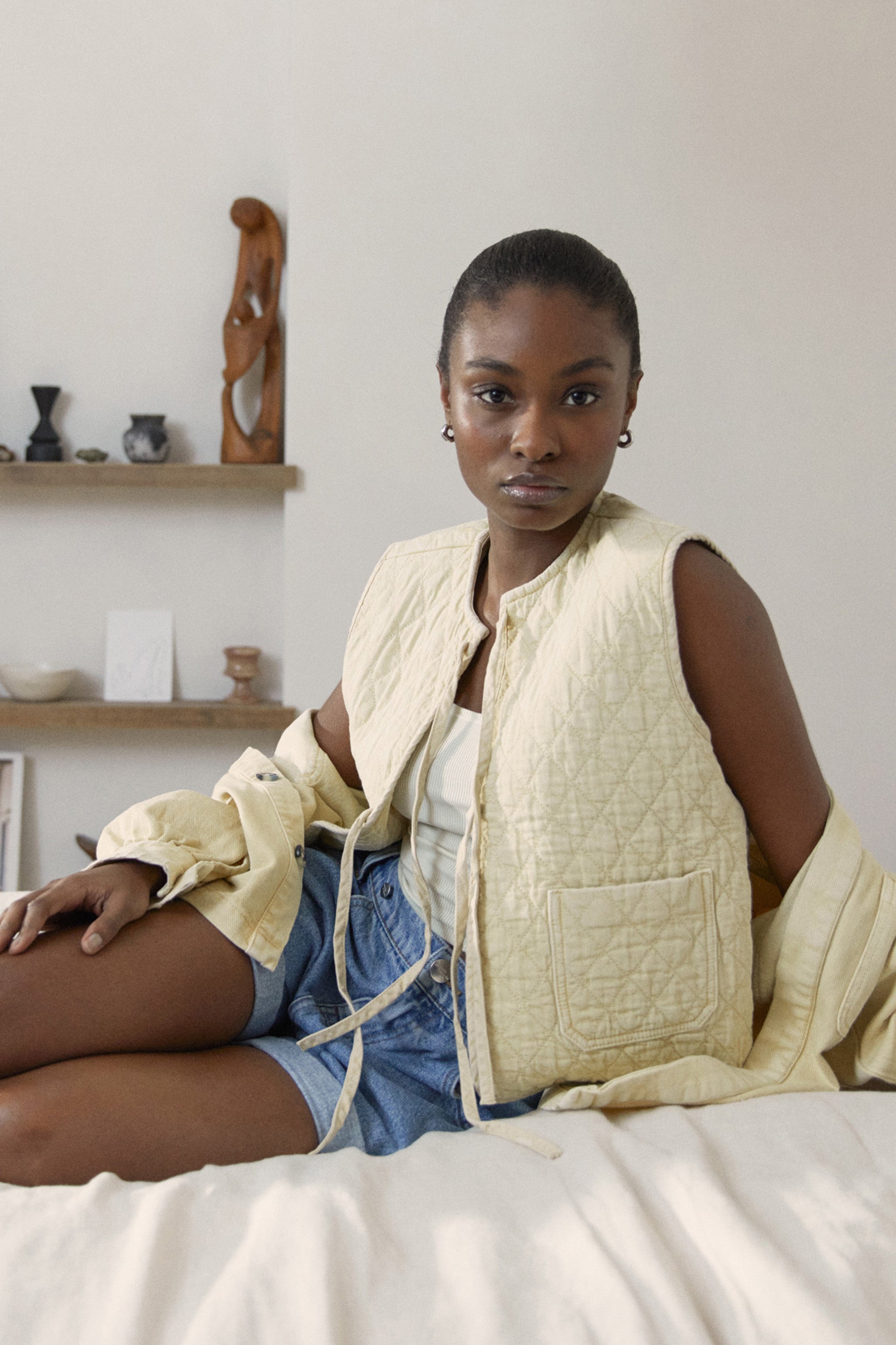 Aria Vest in Mellow Yellow - seventy + mochi