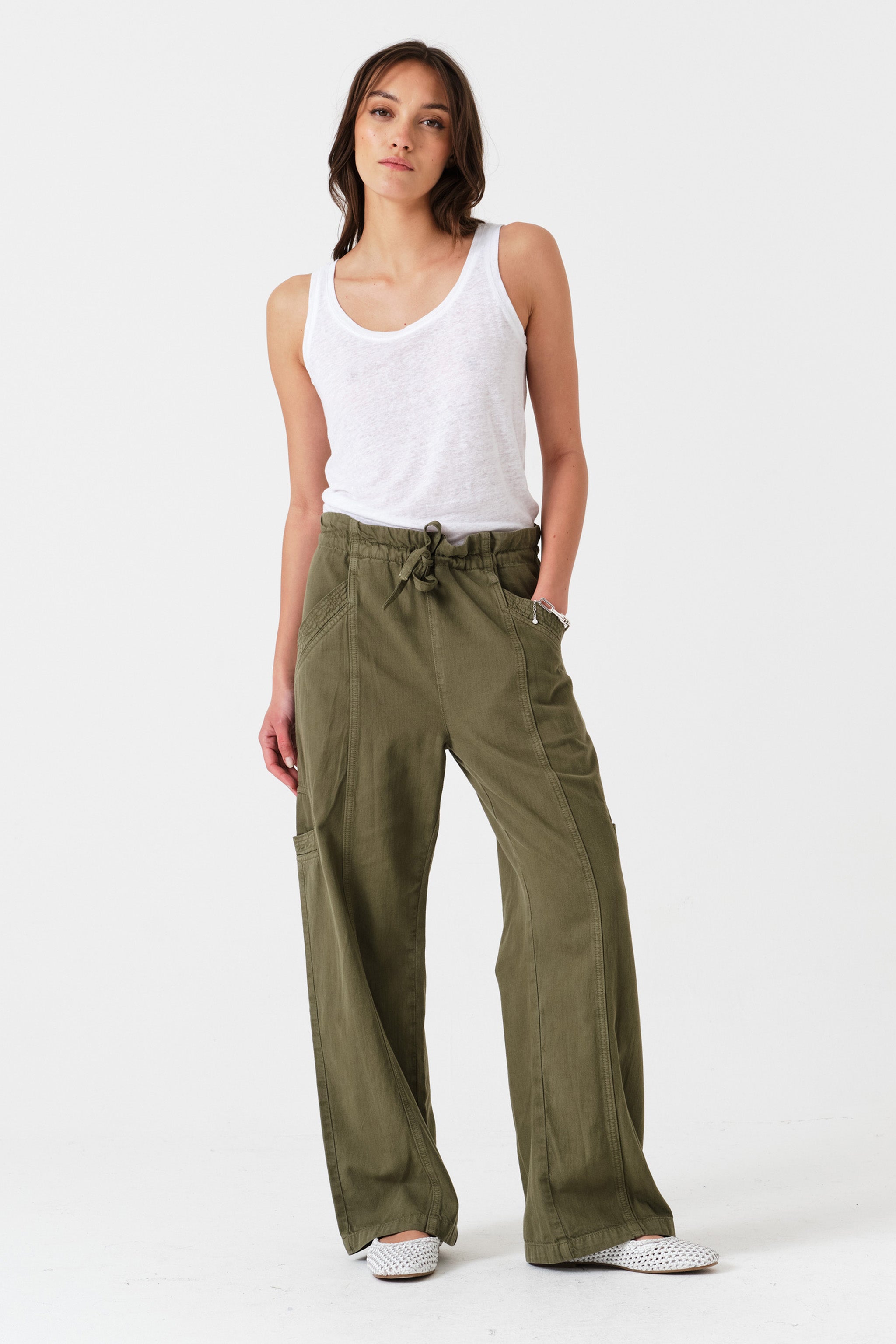Juno Pant in Khaki - seventy + mochi
