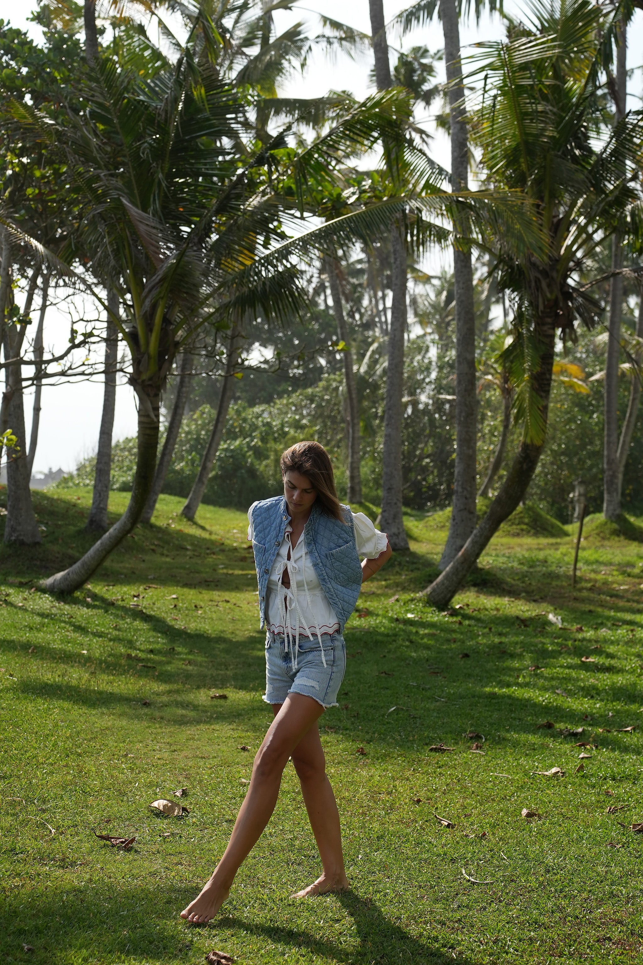 Ana Tie Blouse in White - seventy + mochi