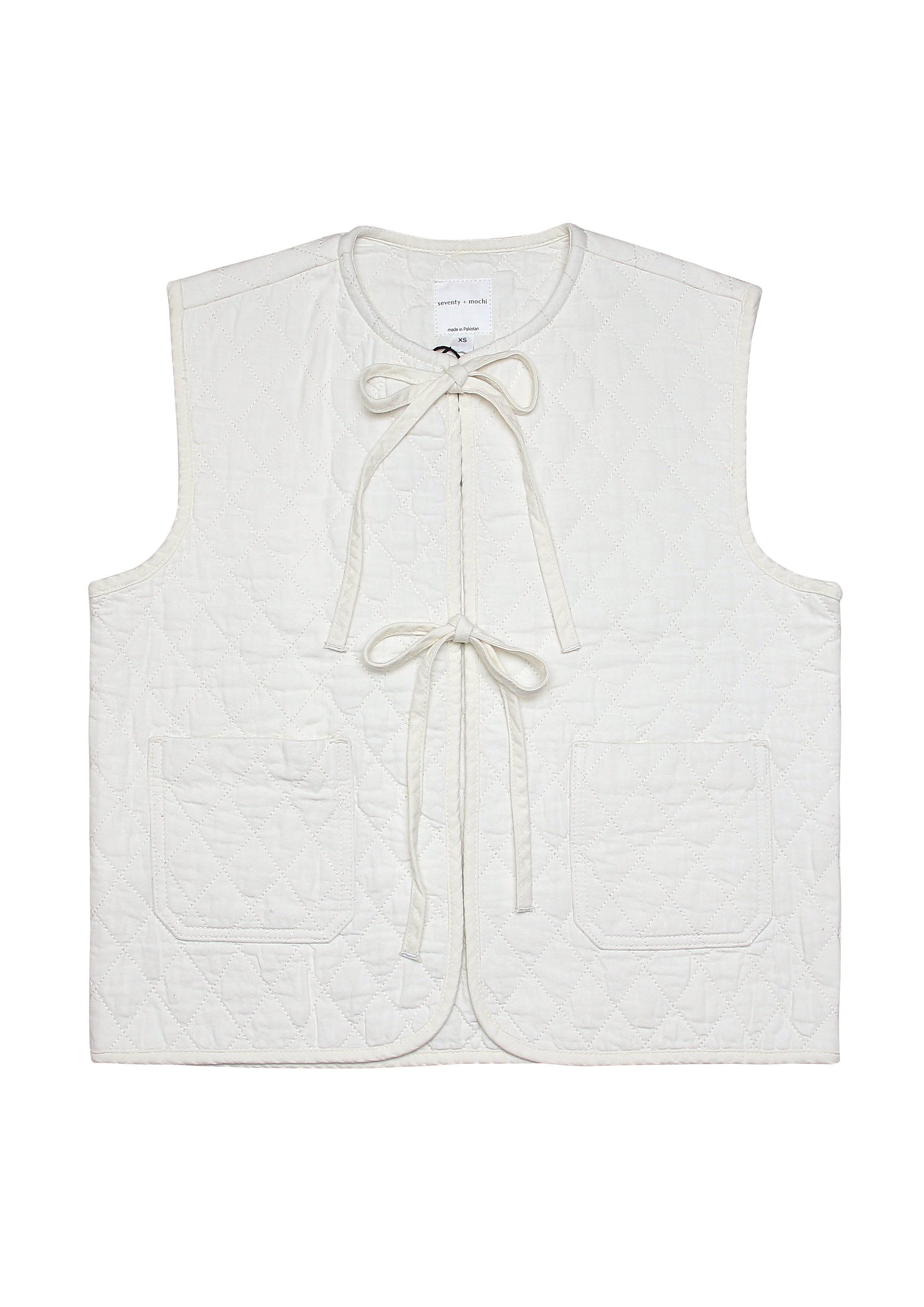 Aria Vest in Ecru - seventy + mochi