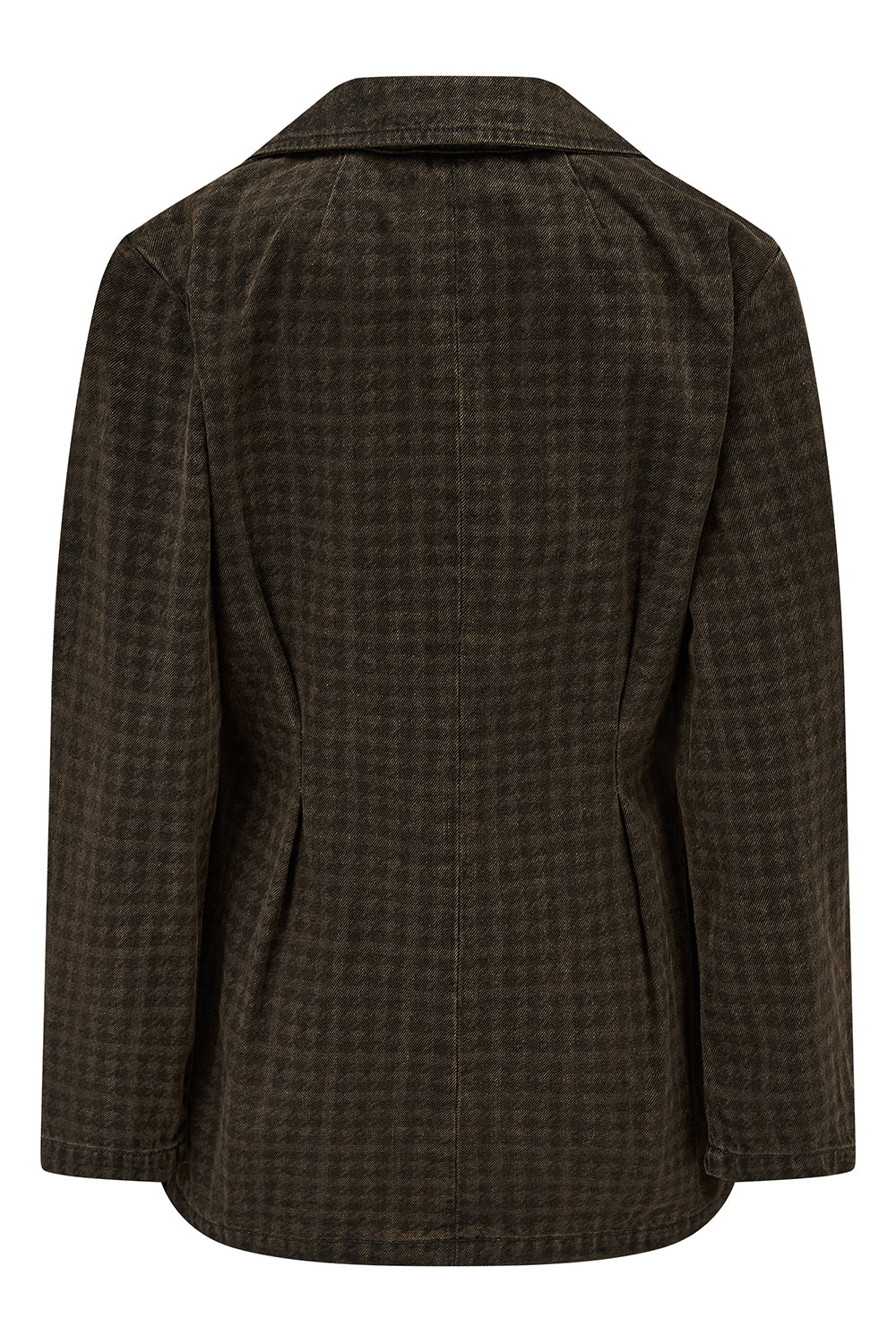 Bette Tailored Denim Jacket in Houndstooth Cacao