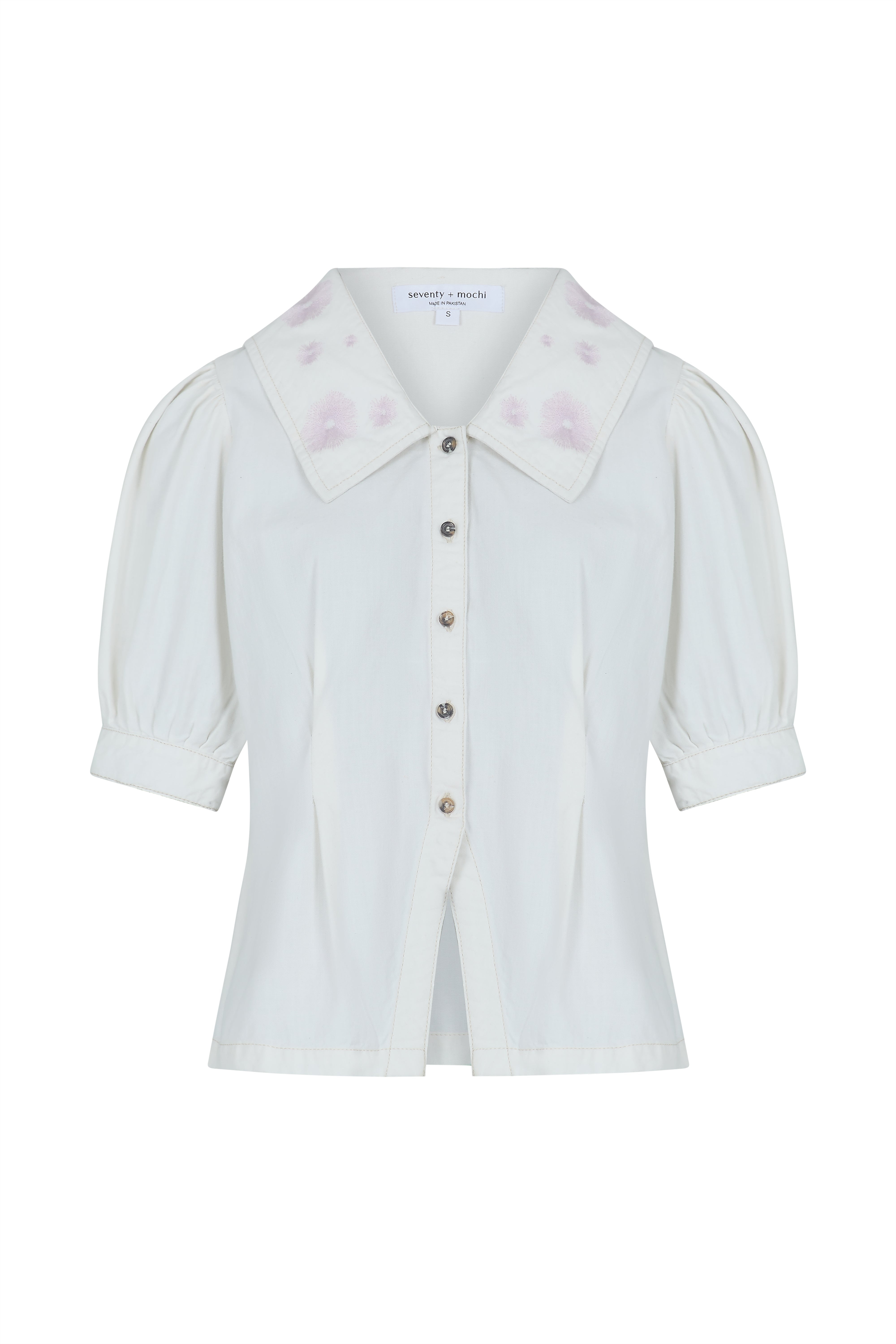 Cassie Top in White Embroidery - seventy + mochi