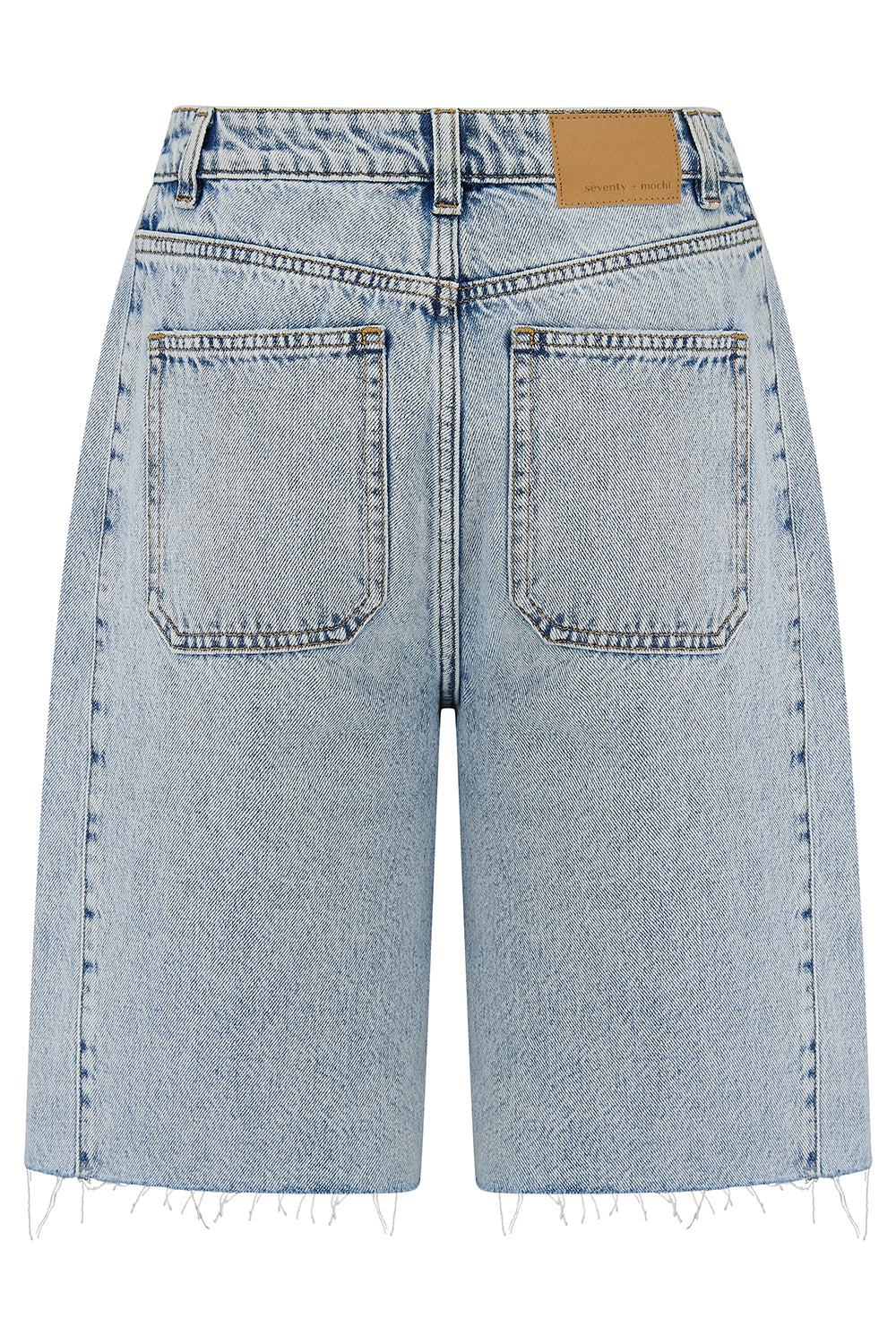 Bo Twisted Denim Short in Austin - seventy + mochi