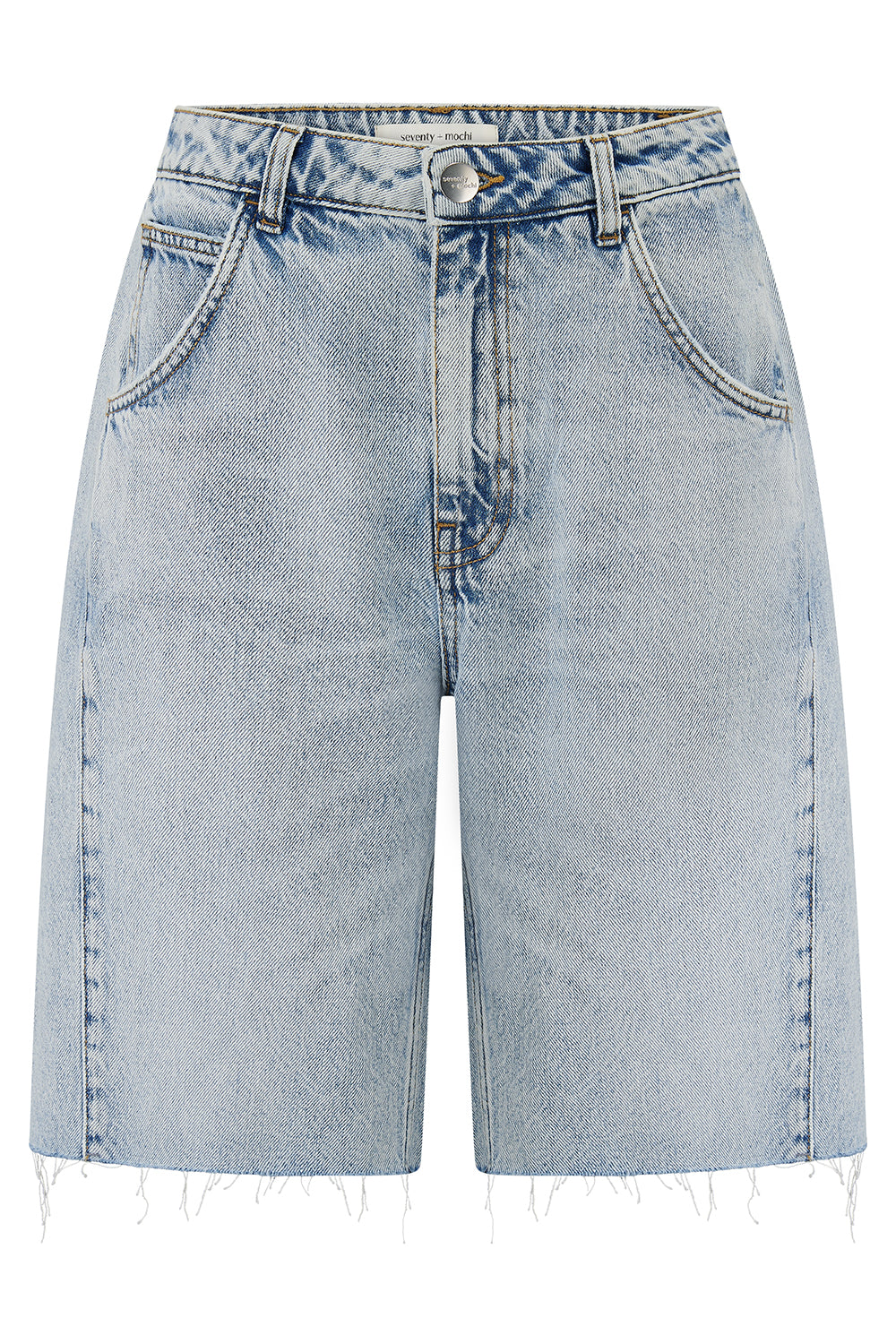 Bo Twisted Denim Short in Austin - seventy + mochi