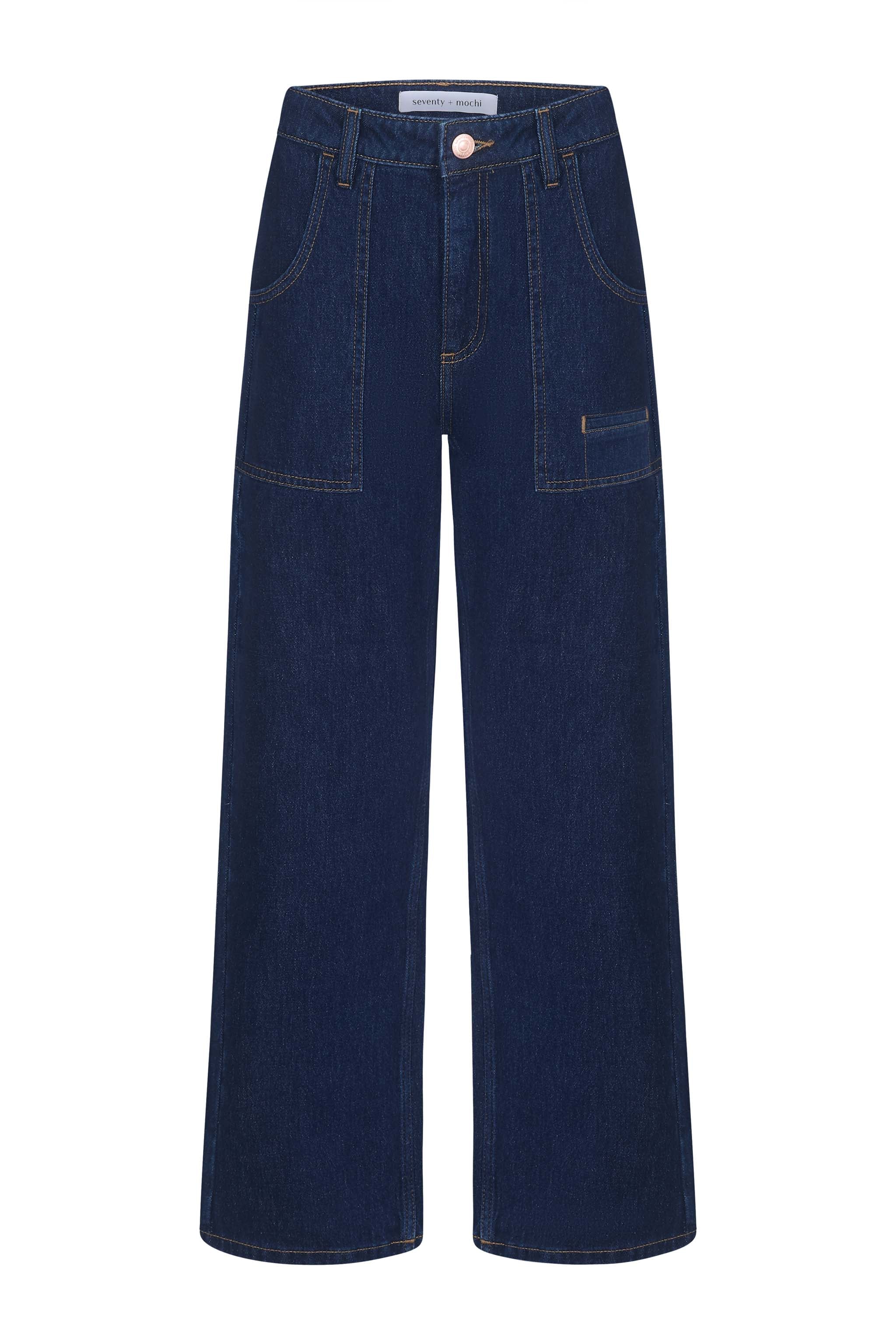 Eden Cropped Wide Leg Jean in Americana