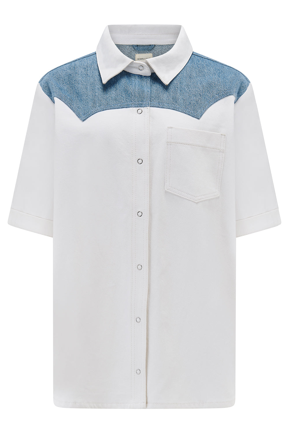 Eva Denim Shirt in Two Tone - seventy + mochi