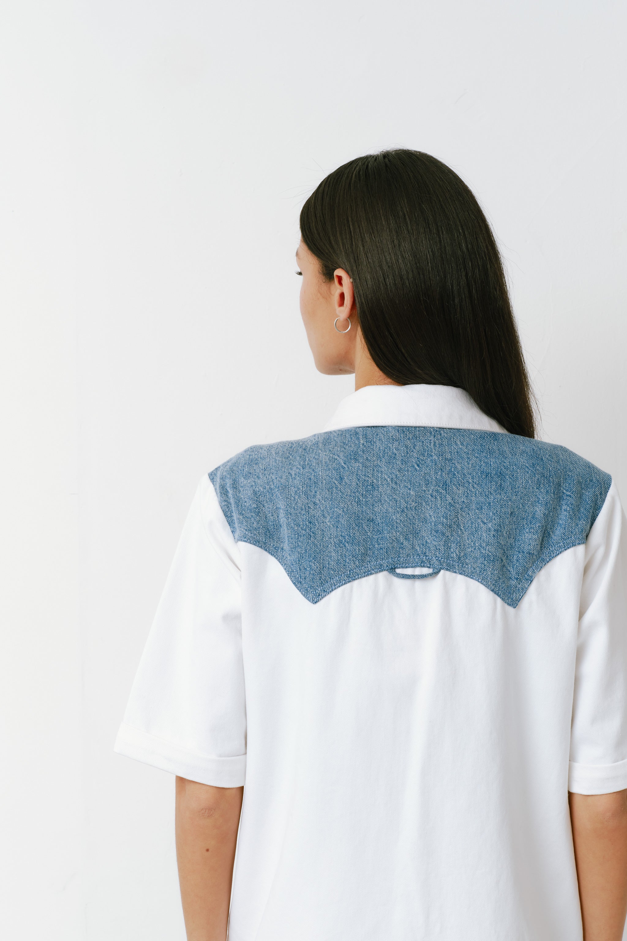 Eva Denim Shirt in Two Tone - seventy + mochi