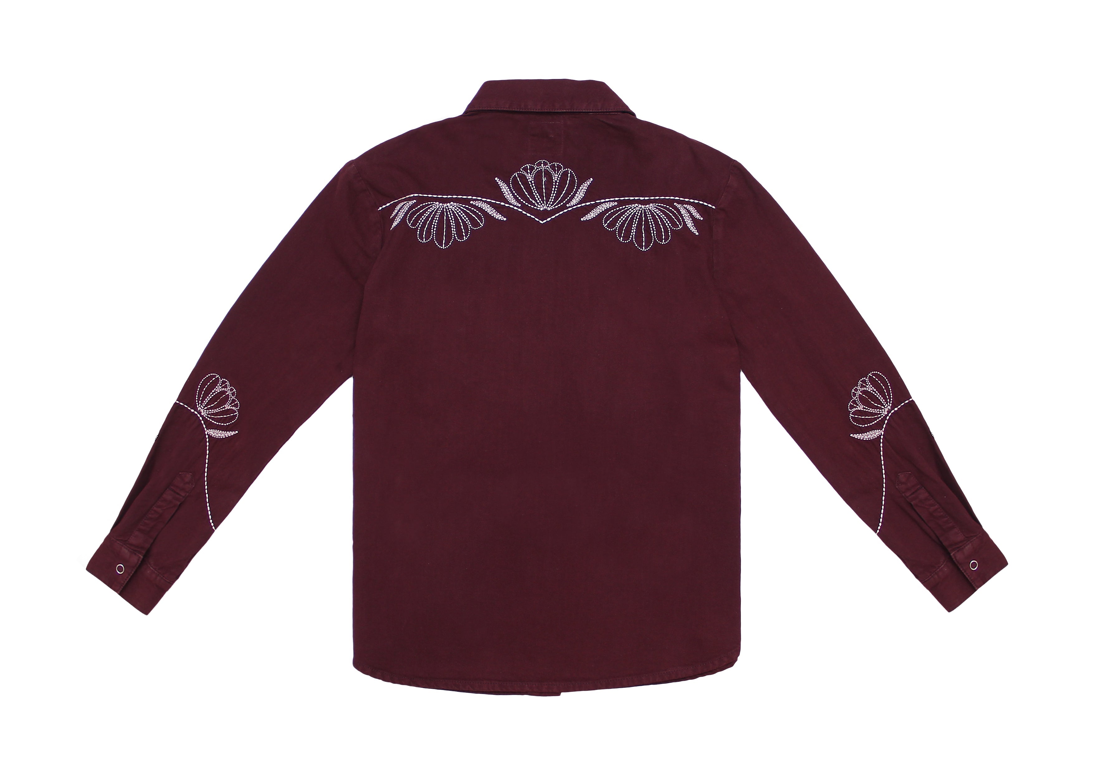 Flor Ray Shirt in Burgundy - seventy + mochi