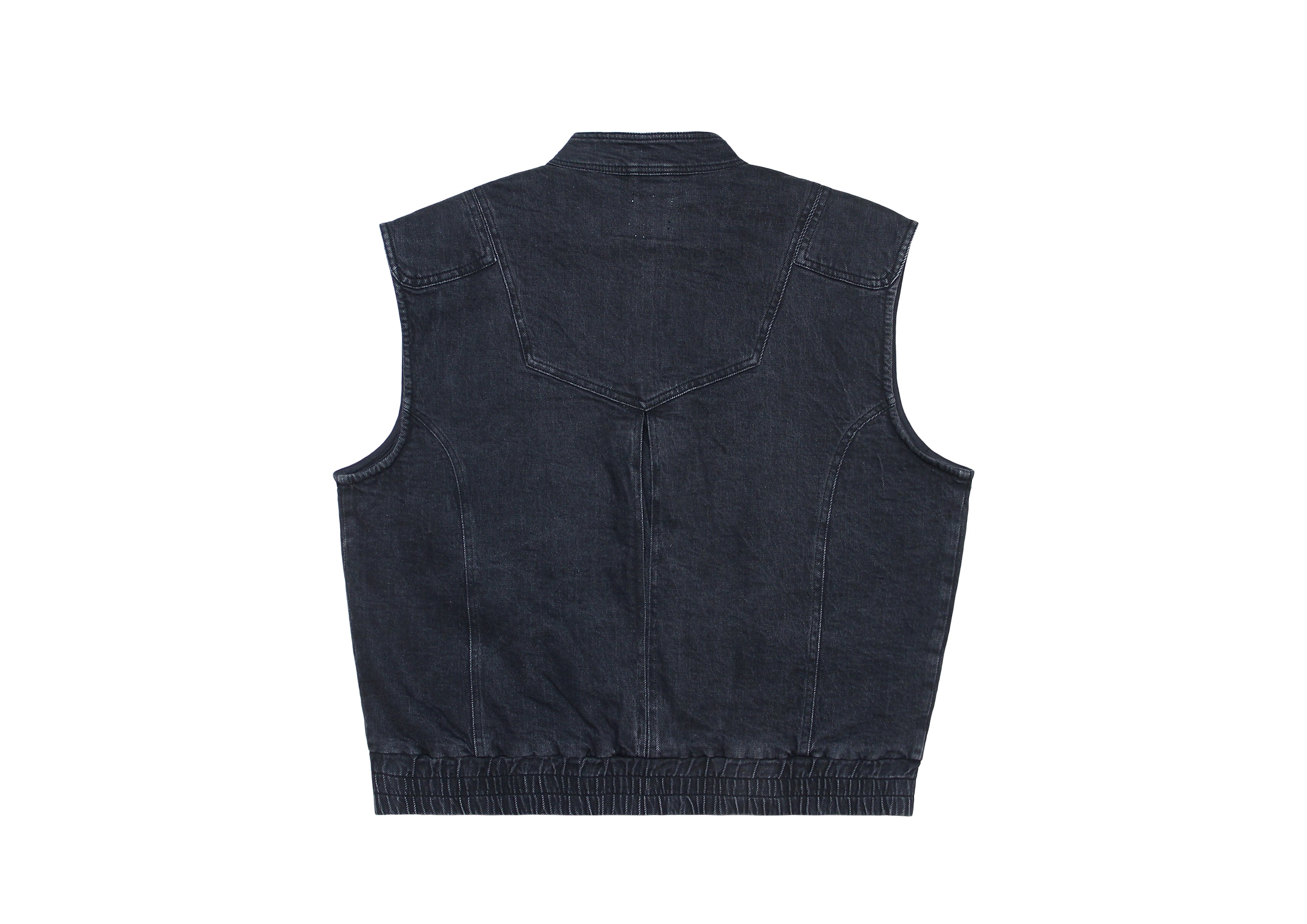 Sleeveless Oversized Juno Jacket in Washed Black - seventy + mochi